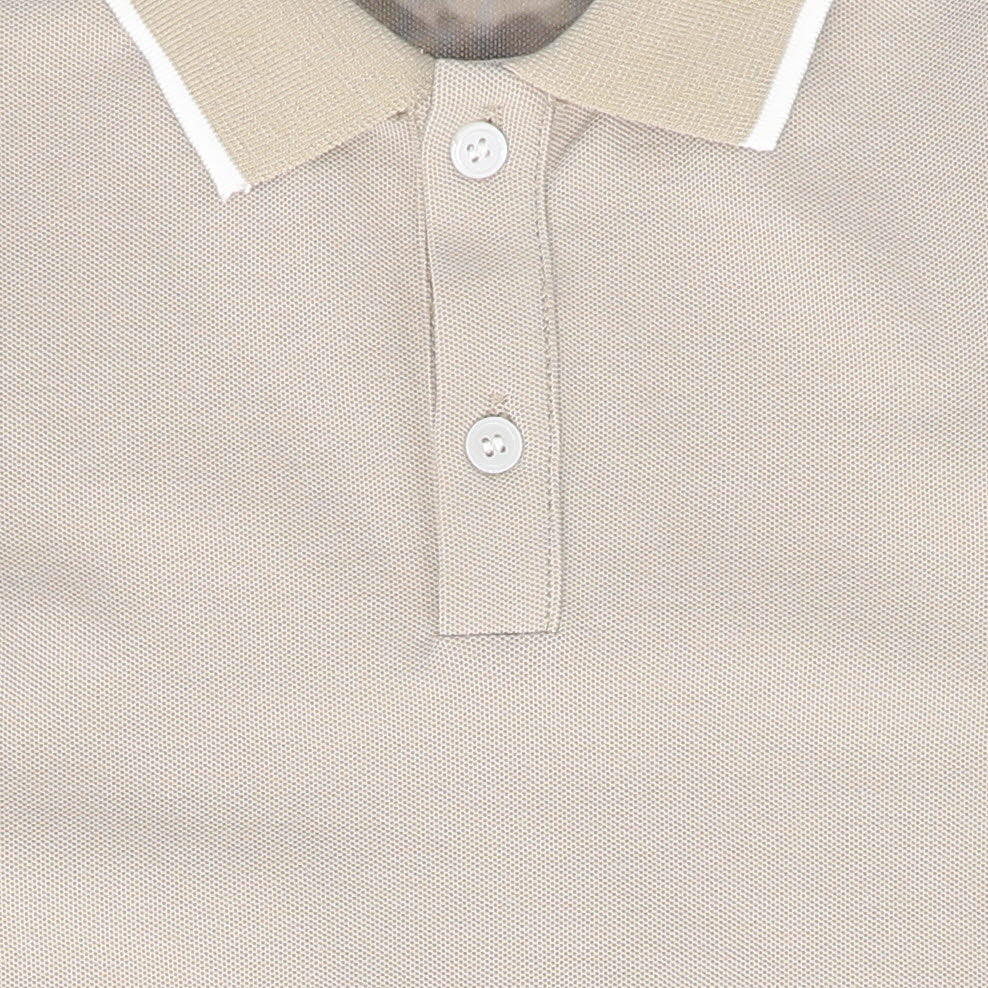 DUKE + PORT TAUPE PINSTRIPE PLACKET SS POLO [FINAL SALE] - Image 2