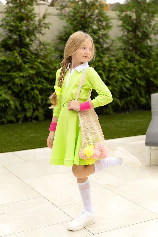 ELLE RAE LIME CONTRAST COLLAR PIQUE POLO [FINAL SALE] - Image 3