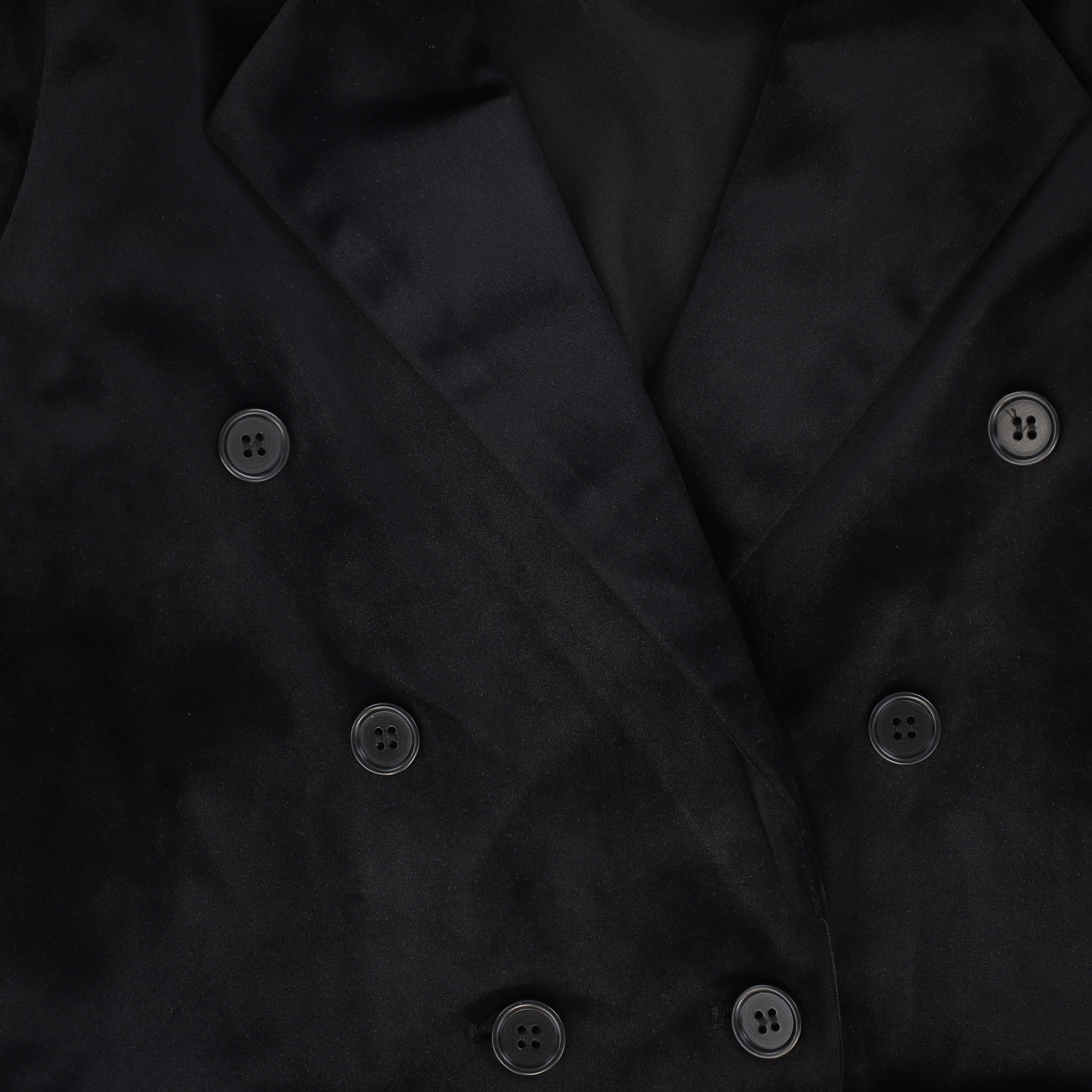FRANCESCA GUILIANO BLACK VELVET BUTTONED BLAZER [FINAL SALE] - Image 3