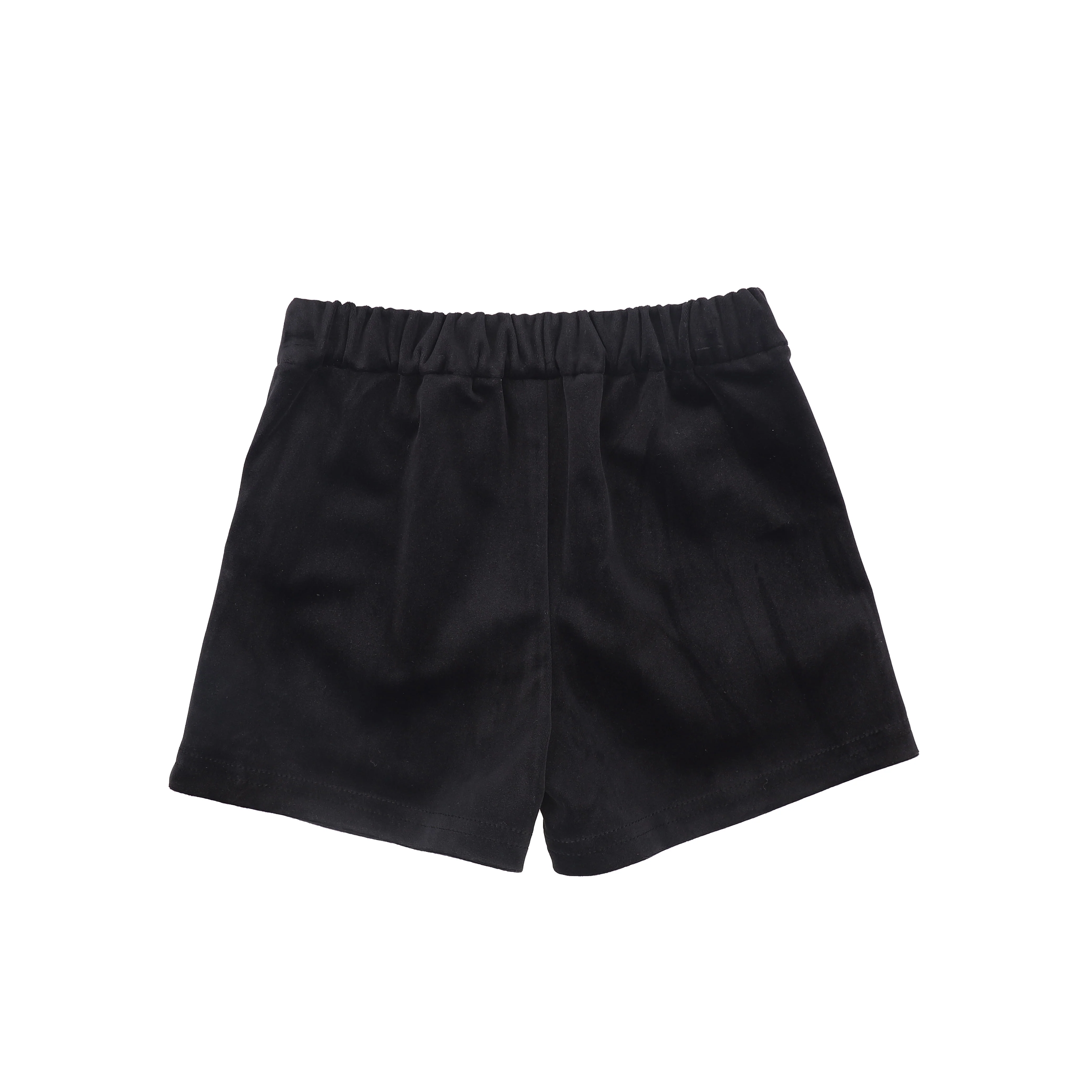 FRANCESCA GUILIANO BLACK VELVET POCKET SHORTS [FINAL SALE] - Image 2