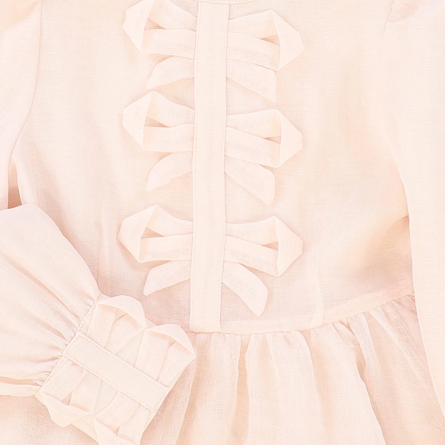 FRANCESCA GUILIANO PINK GAUZE BOW TRIM GOWN - Image 3