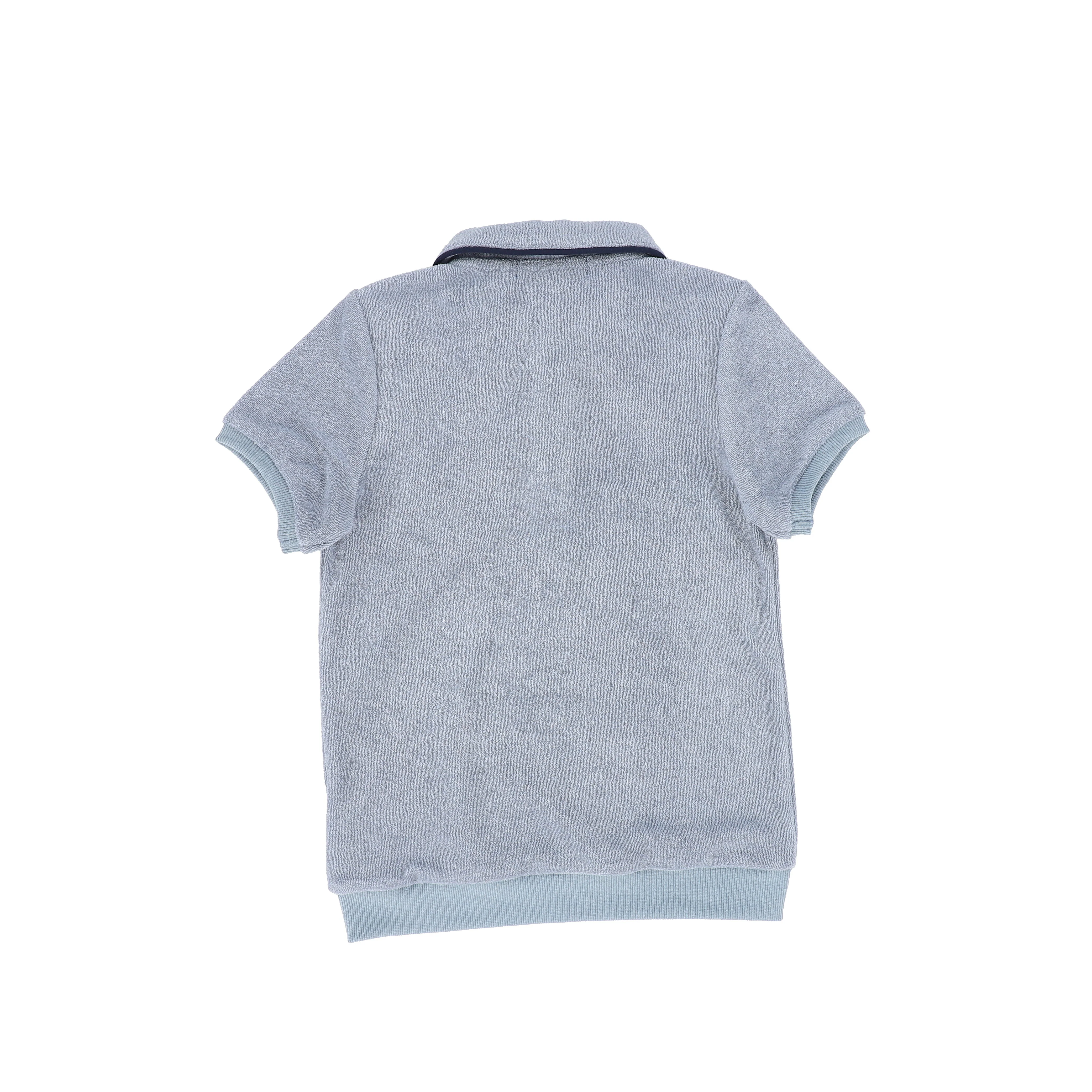 LE BOURDON BLUE PIPED TRIM TERRY POLO [FINAL SALE] - Image 2