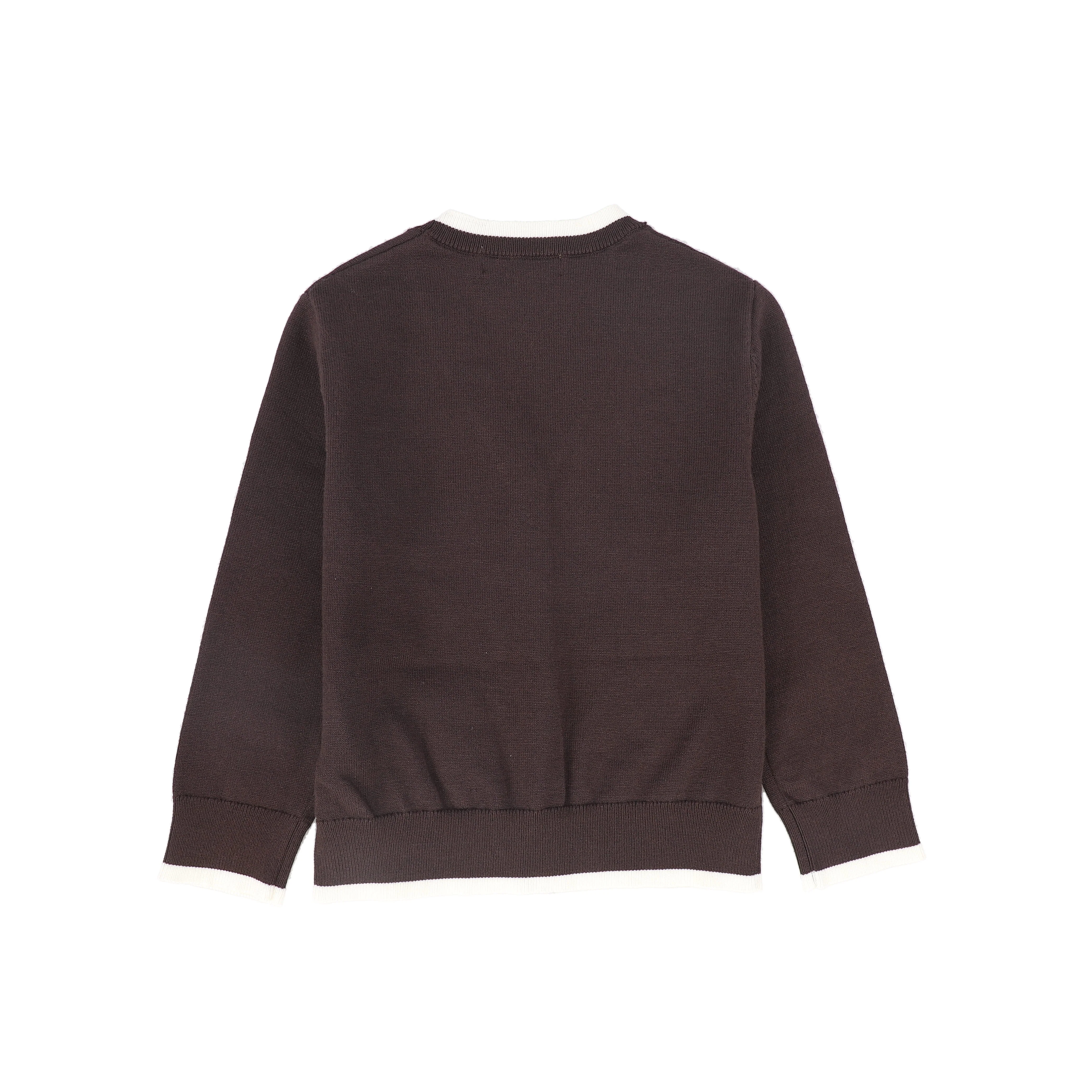LE BOURDON BROWN TRIM BORDER CARDIGAN [FINAL SALE] - Image 2