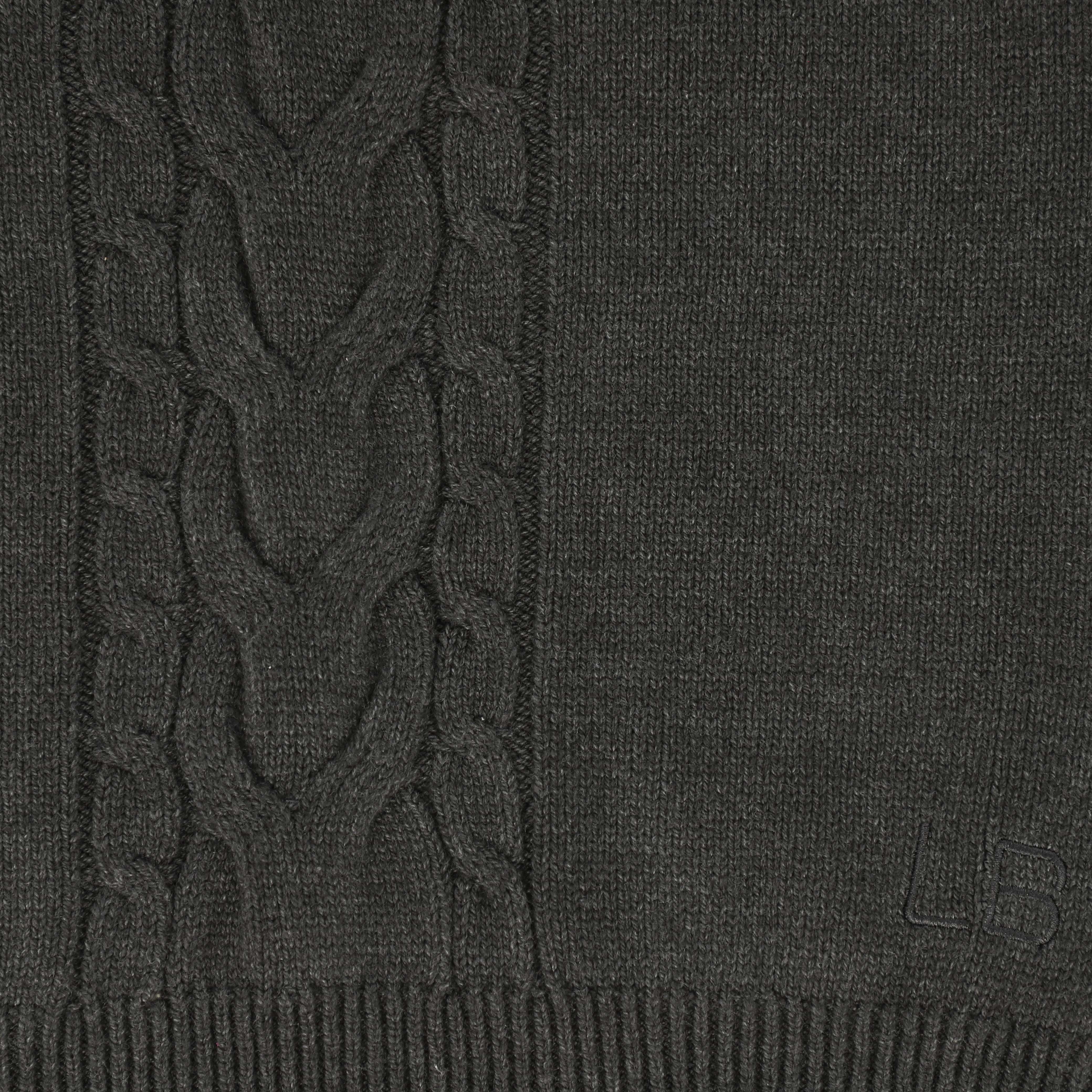 LE BOURDON CHARCOAL BRAIDED KNIT SWEATER [FINAL SALE] - Image 3
