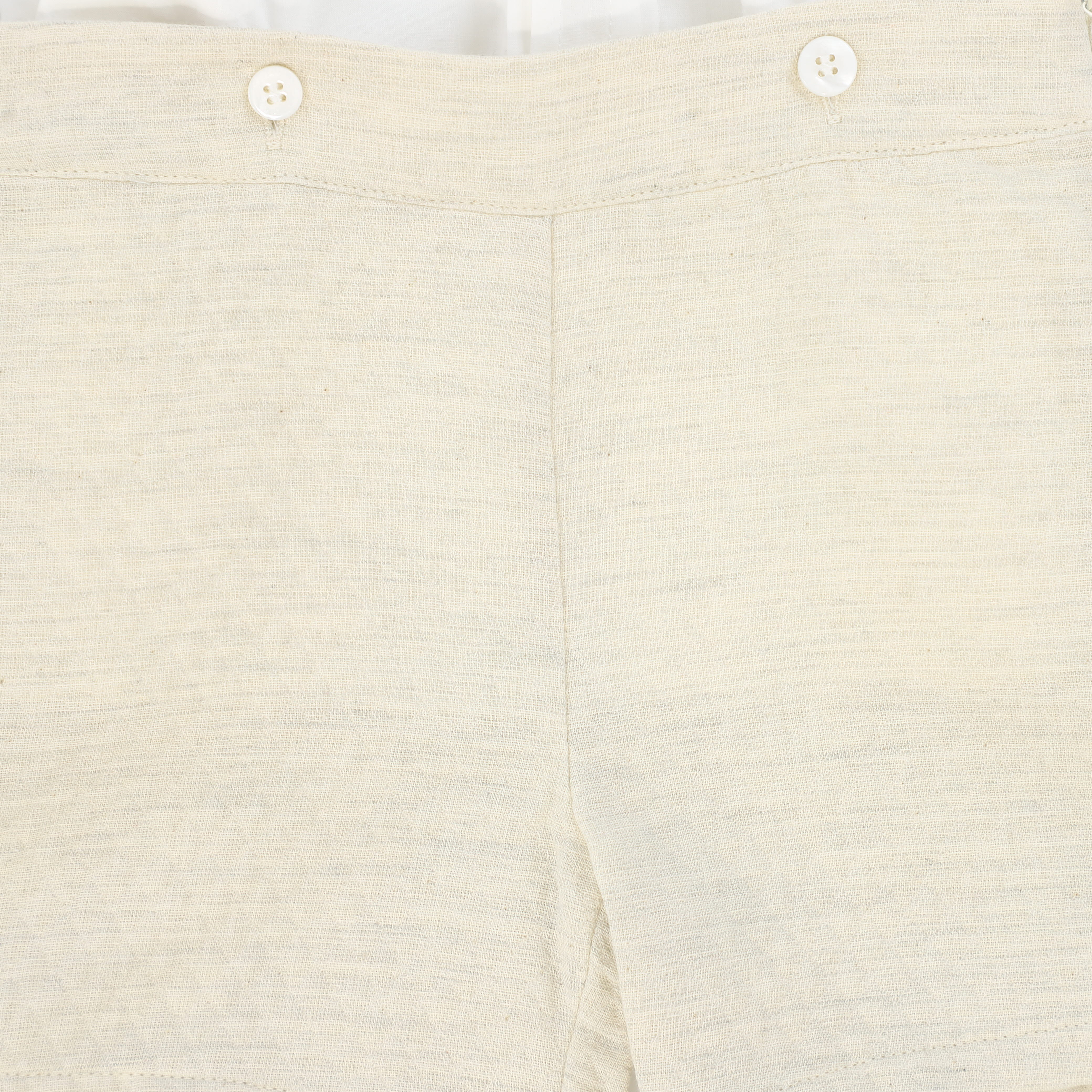 LE BOURDON CREAM TEXTURED PIPED TRIM SHORTS SET [FINAL SALE] - Image 2