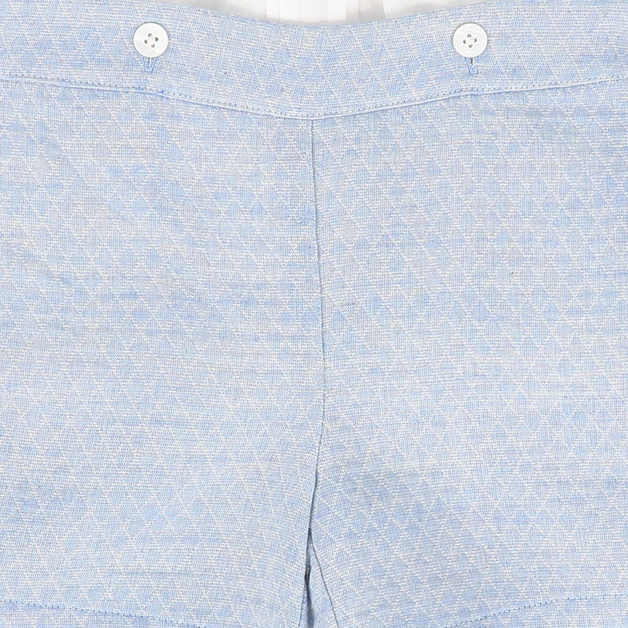 LE BOURDON LIGHT BLUE TEXTURED PIPED TRIM SHORTS SET [FINAL SALE] - Image 2