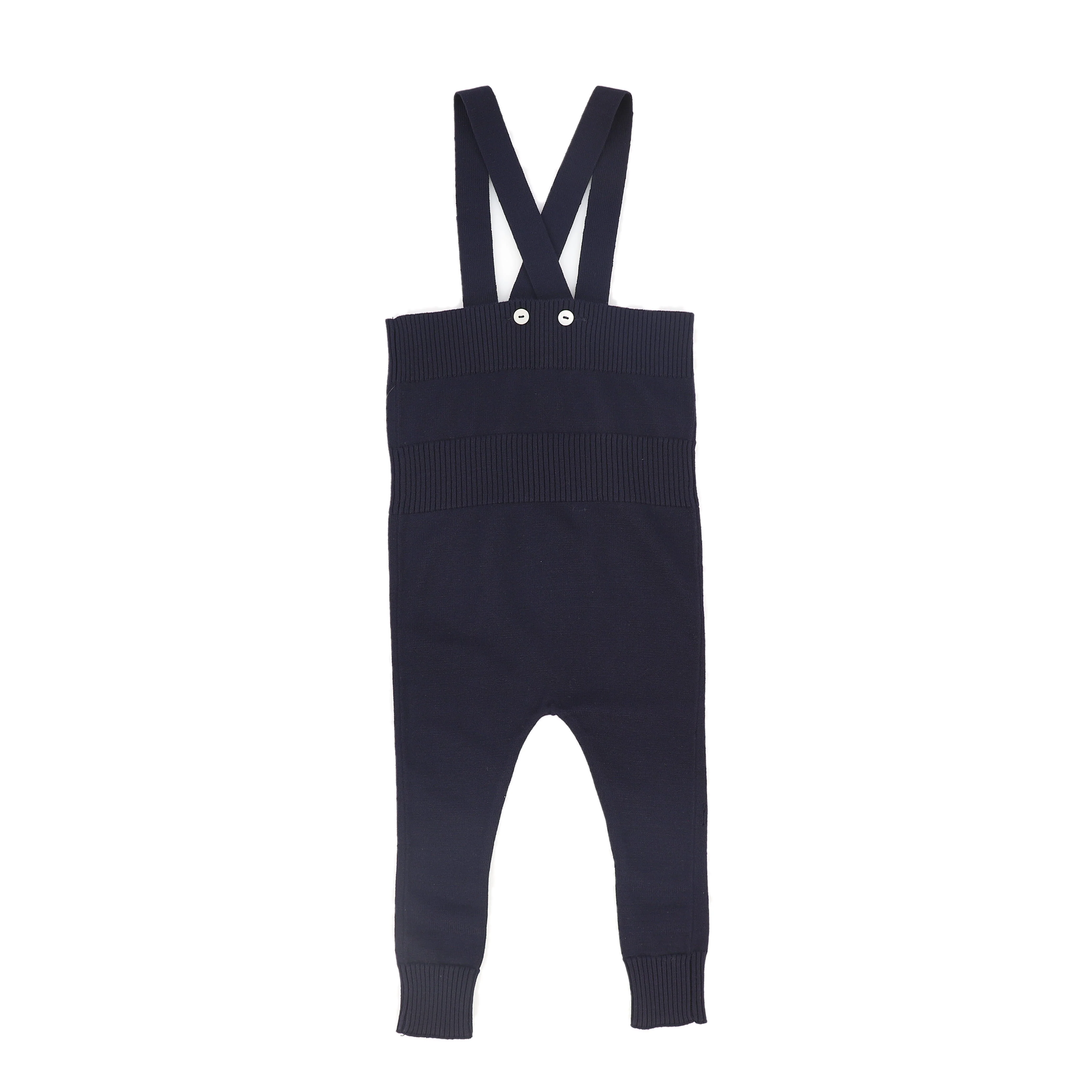 LE BOURDON NAVY KNIT SUSPENDER OVERALLS [FINAL SALE] - Image 2