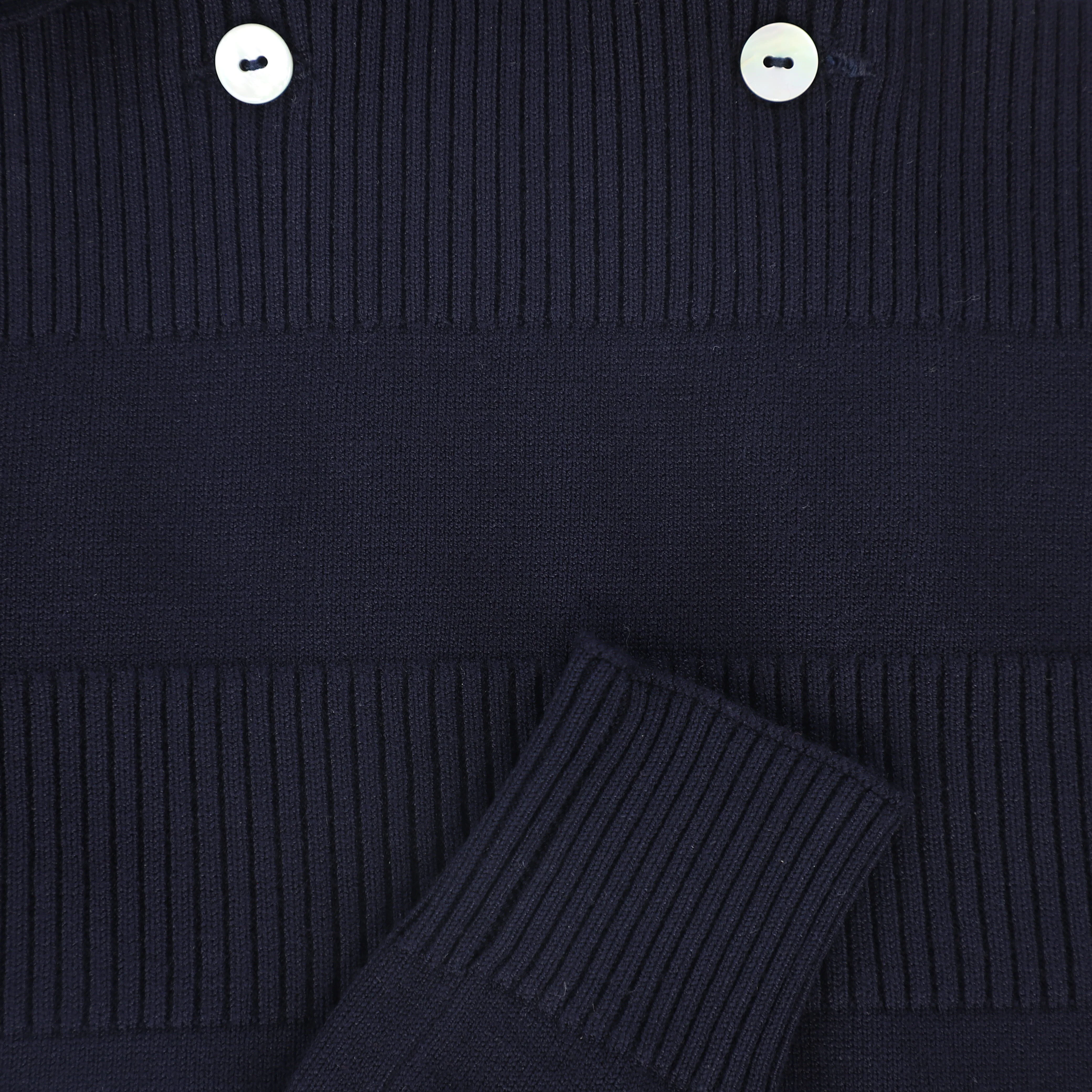 LE BOURDON NAVY KNIT SUSPENDER OVERALLS [FINAL SALE] - Image 3