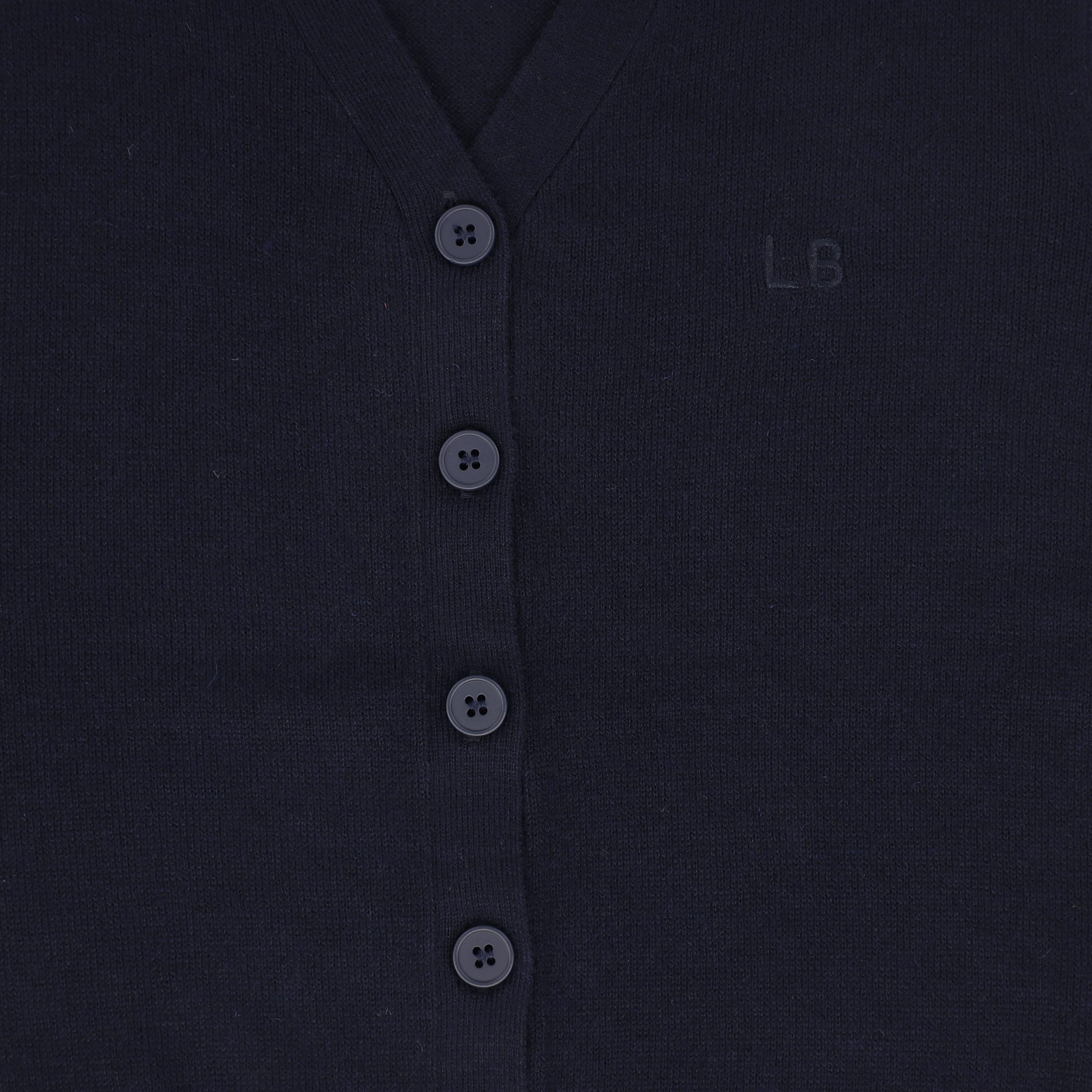Le Bourdon Navy Knit V-neck Cardigan [FINAL SALE] - Image 3