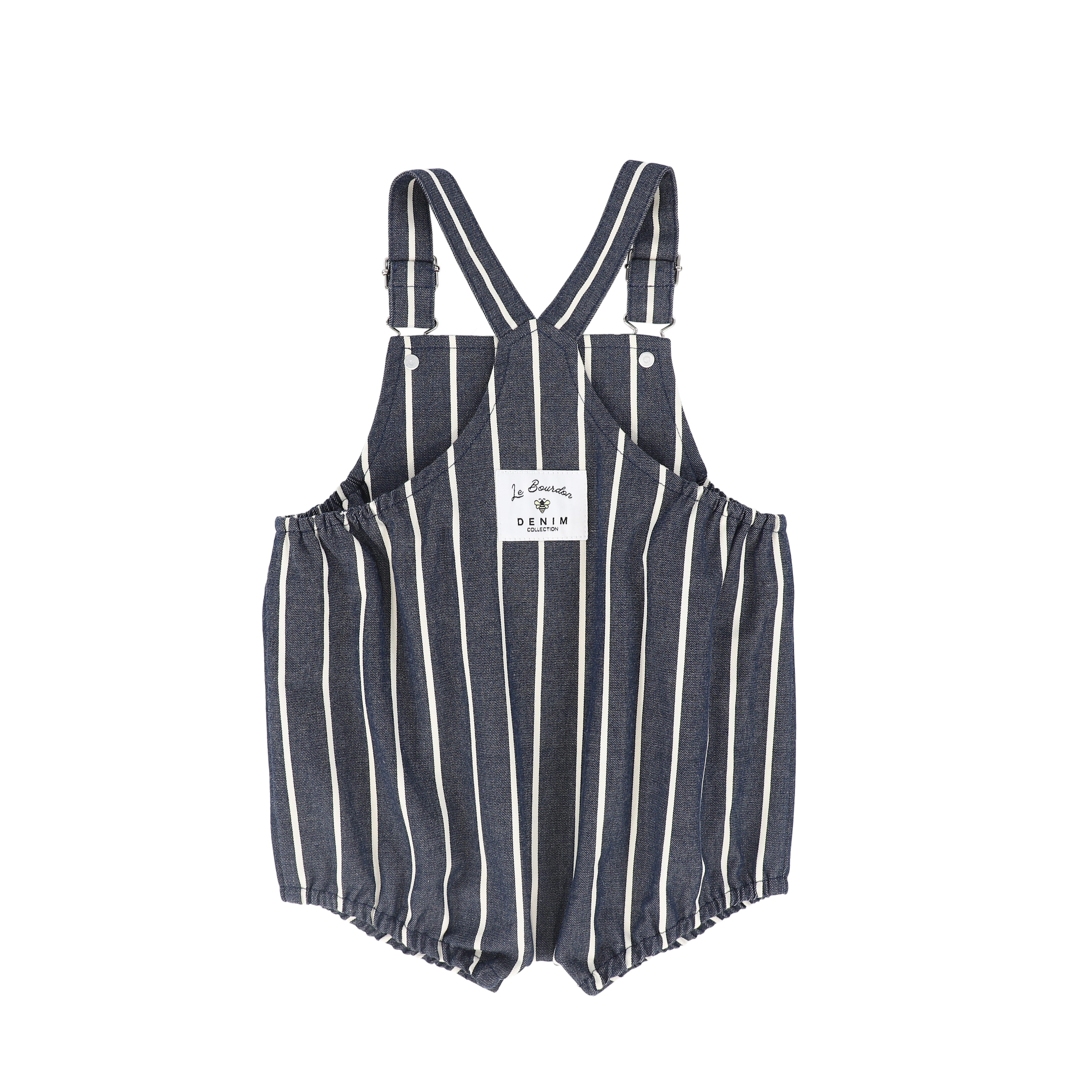 LE BOURDON NAVY STRIPED DENIM ROMPER [FINAL SALE] - Image 2