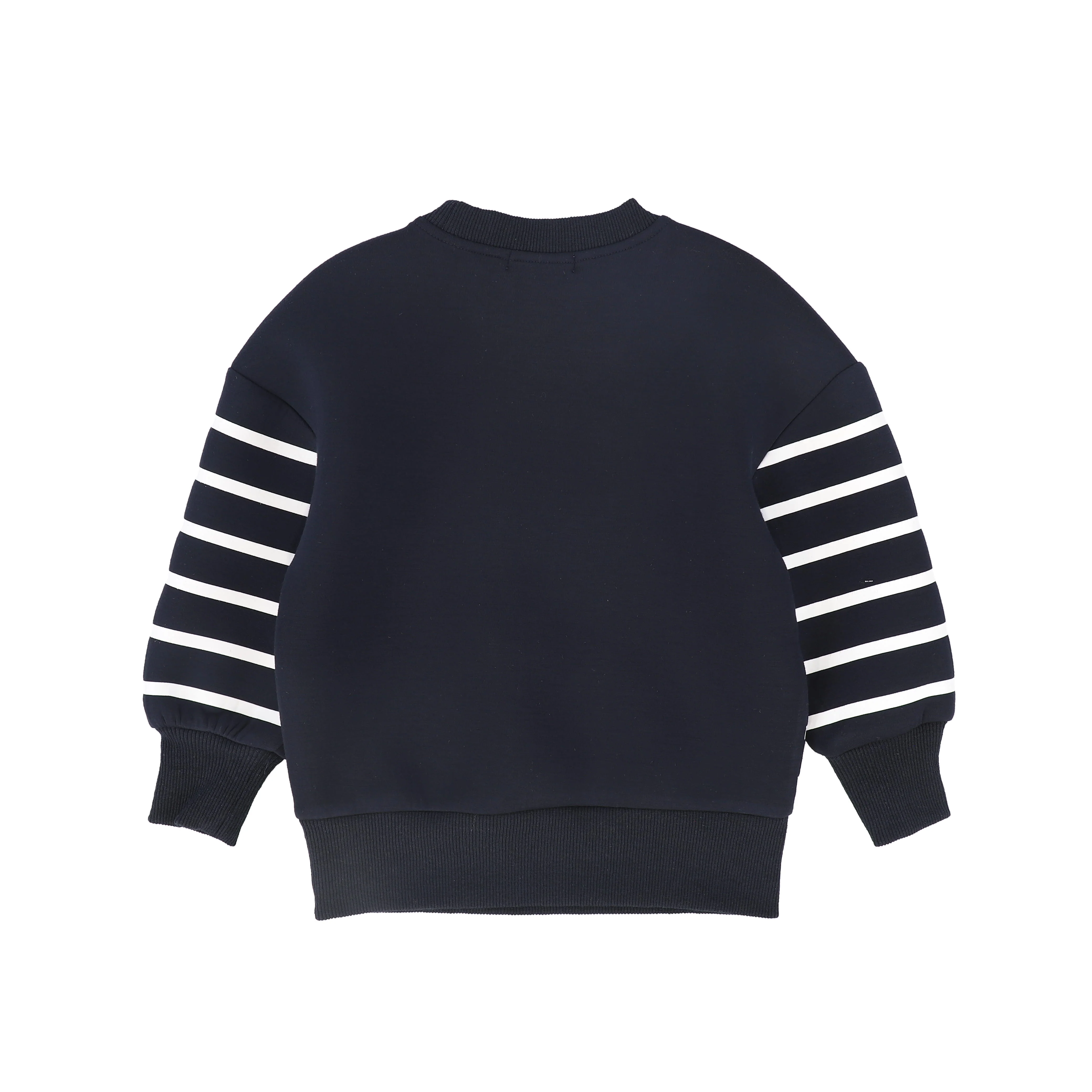 LE BOURDON NAVY STRIPED EMBROIDERED CREST SWEATSHIRT [FINAL SALE] - Image 2