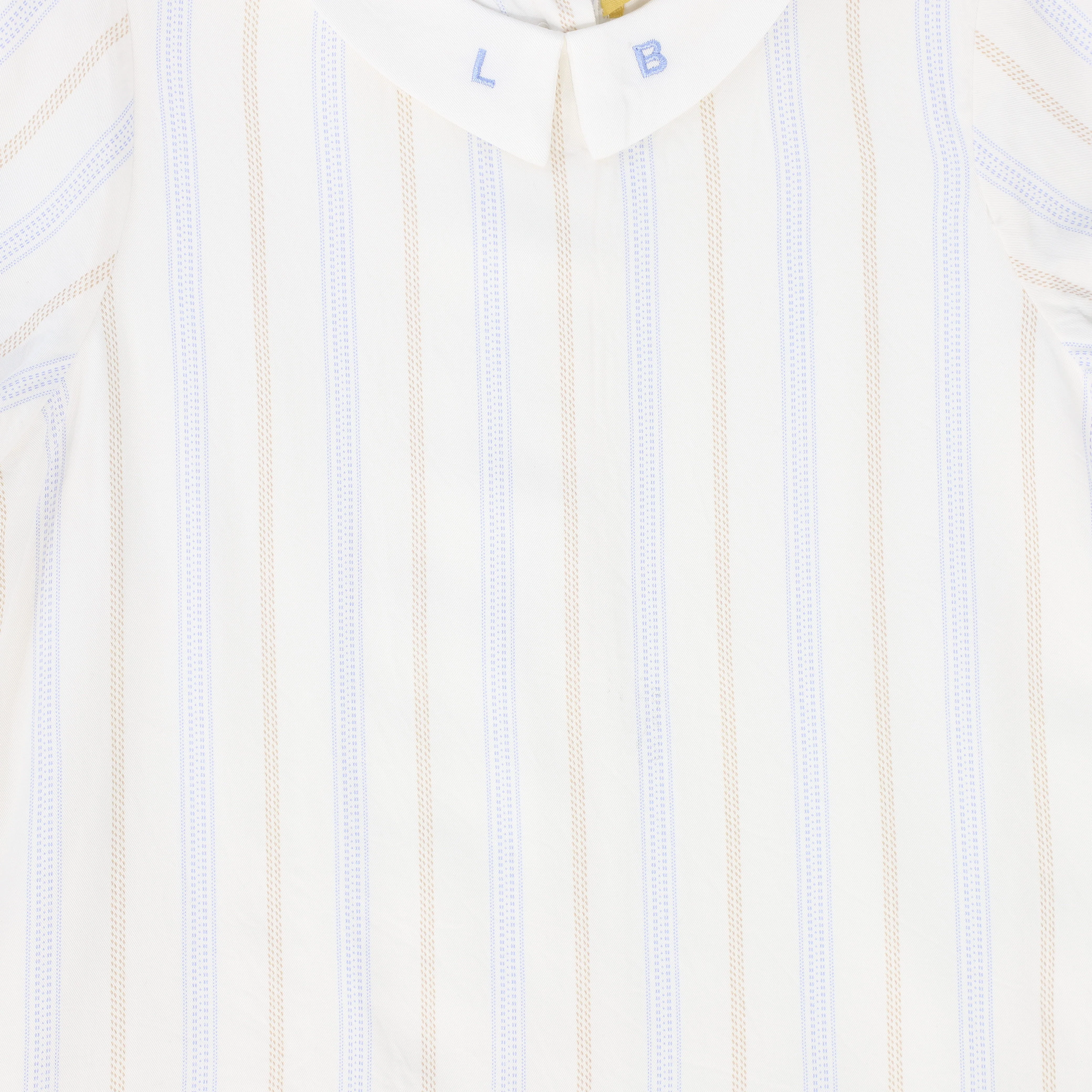 LE BOURDON IVORY/BLUE STRIPE COLLAR BLOUSE [FINAL SALE] - Image 3