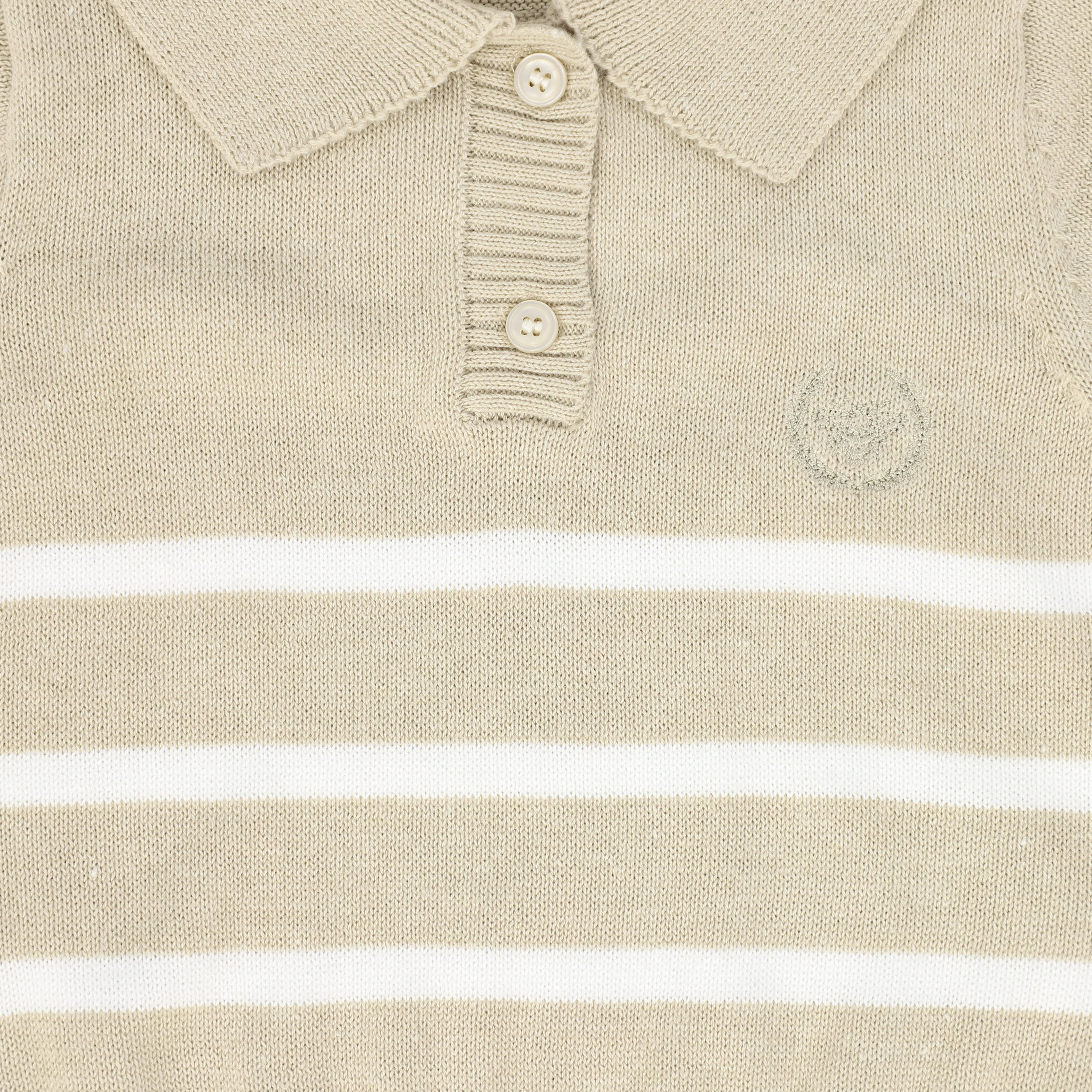 LE BOURDON TAN TRIM KNIT SS SWEATER [FINAL SALE] - Image 3