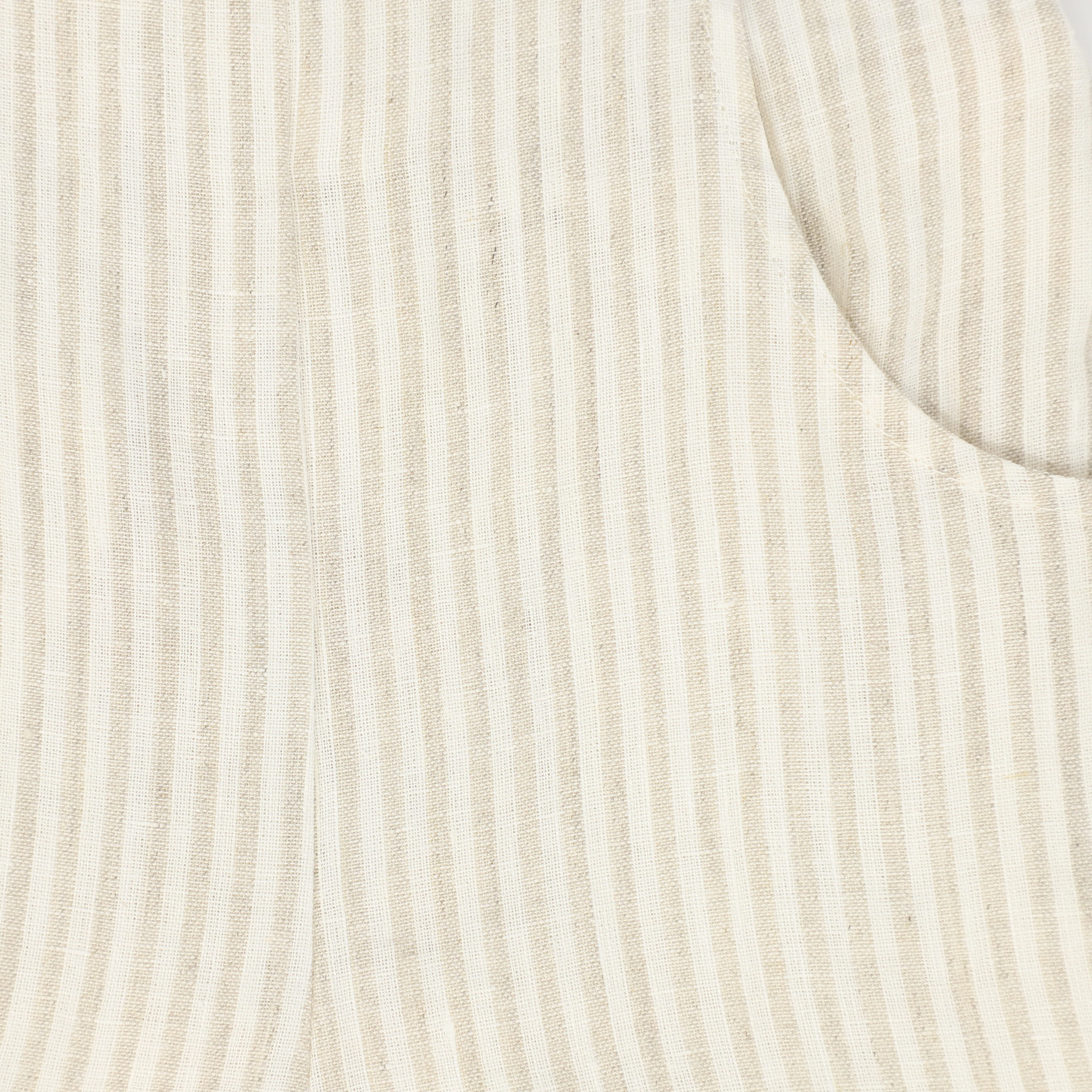 LE BOURDON WHITE/TAN LINEN SEAM SHORTS [FINAL SALE] - Image 3