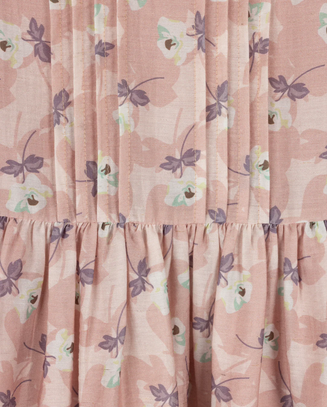 LILOU PINK FLORAL PLEAT COLLAR DRESS [FINAL SALE] - Image 2