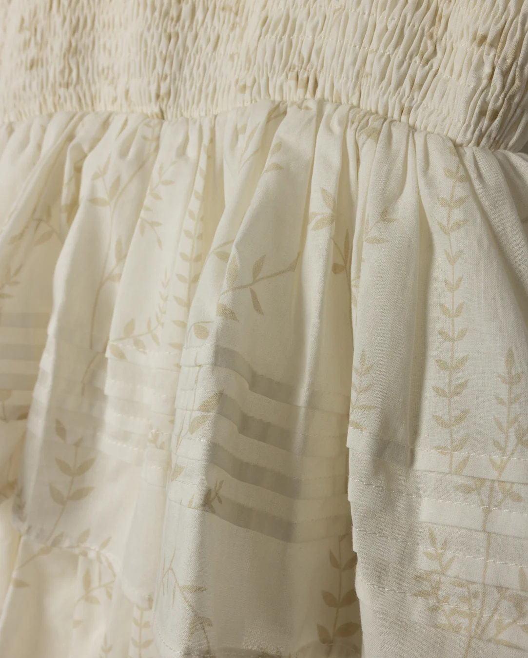 LILOU CREAM FLORAL SMOCK TIERED MAXI DRESS [FINAL SALE] - Image 2