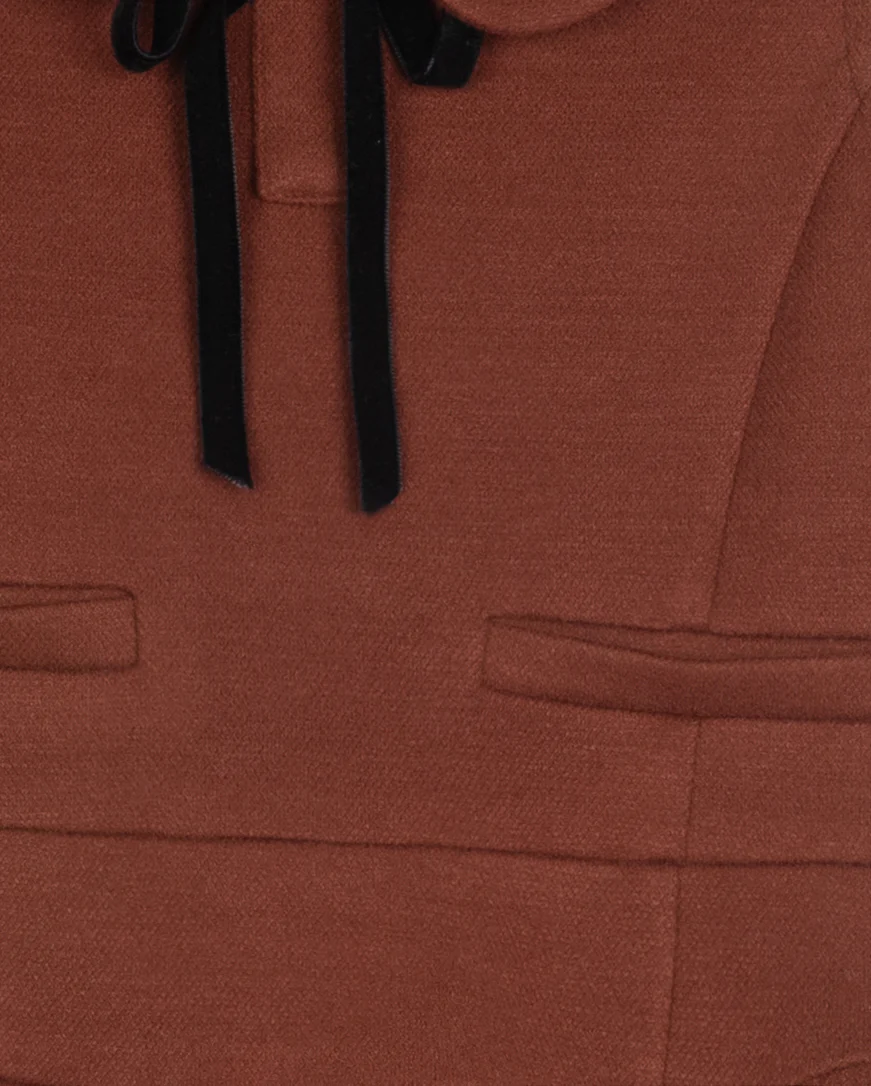 LILOU RUST WOOL TIERED RIBBON JUMPER [FINAL SALE] - Image 2
