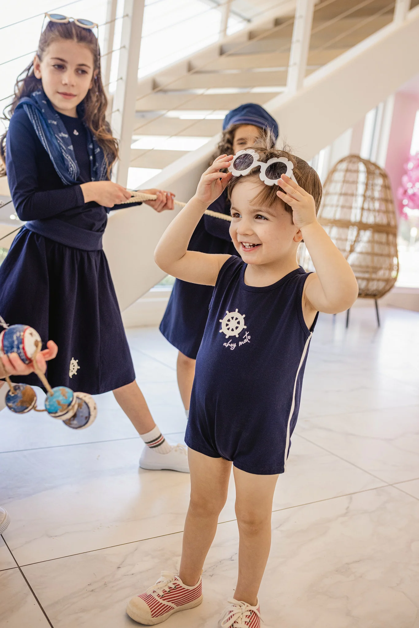LIMONANA NAVY SAILOR SHORTS SET [FINAL SALE] - Image 2