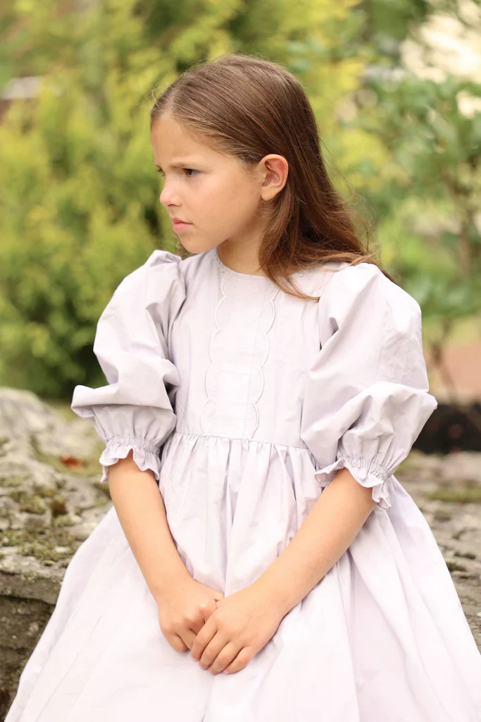LITTLE TEMPEST LAVENDER TAFFETA SCALLOP TRIM GOWN - Image 2