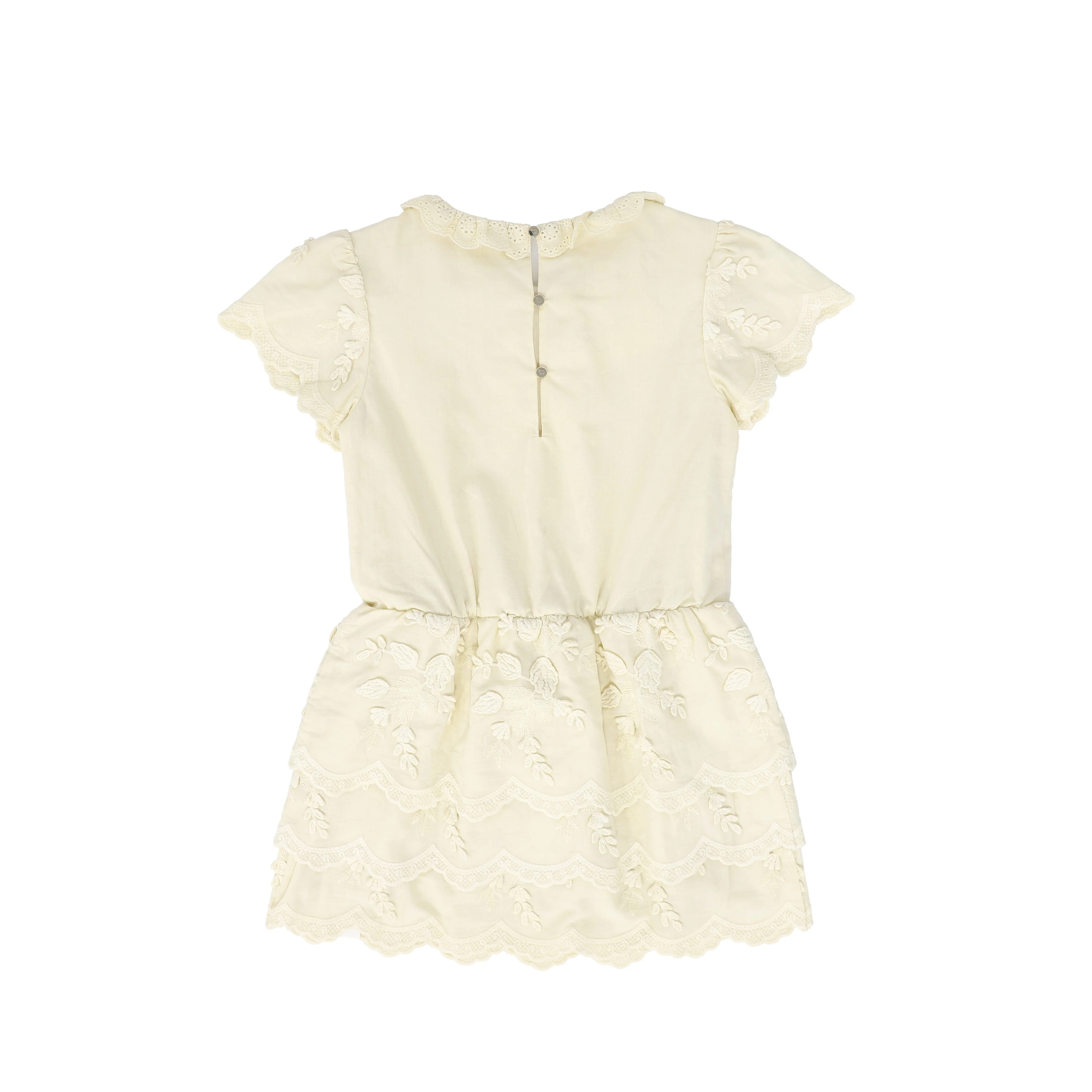 LRDM PETITS BEIGE FLOWER APPLIQUE DRESS [FINAL SALE] - Image 2
