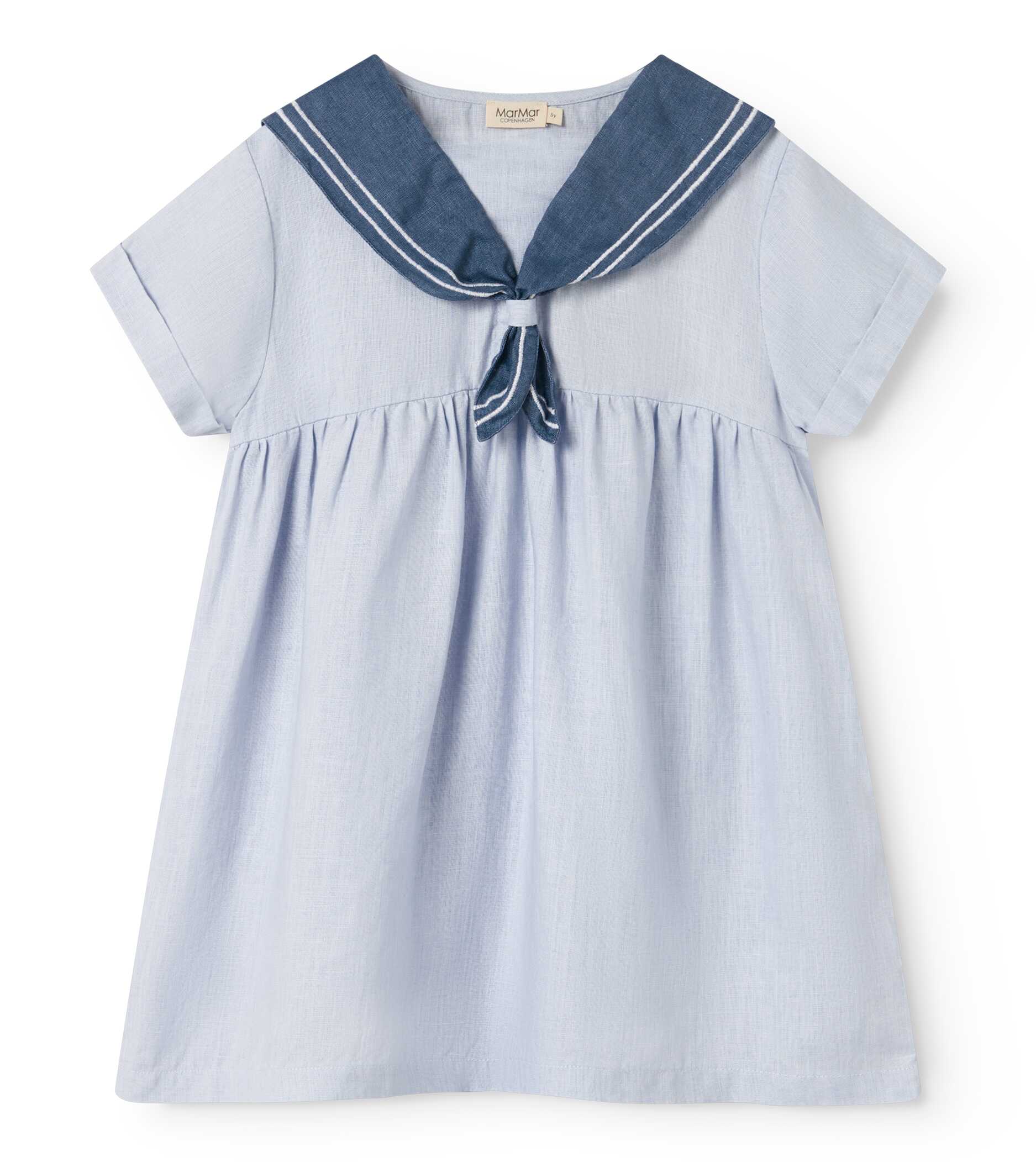 MARMAR COPENHAGEN BLUE LINEN SAILOR COLLAR DRESS [FINAL SALE] - Image 2
