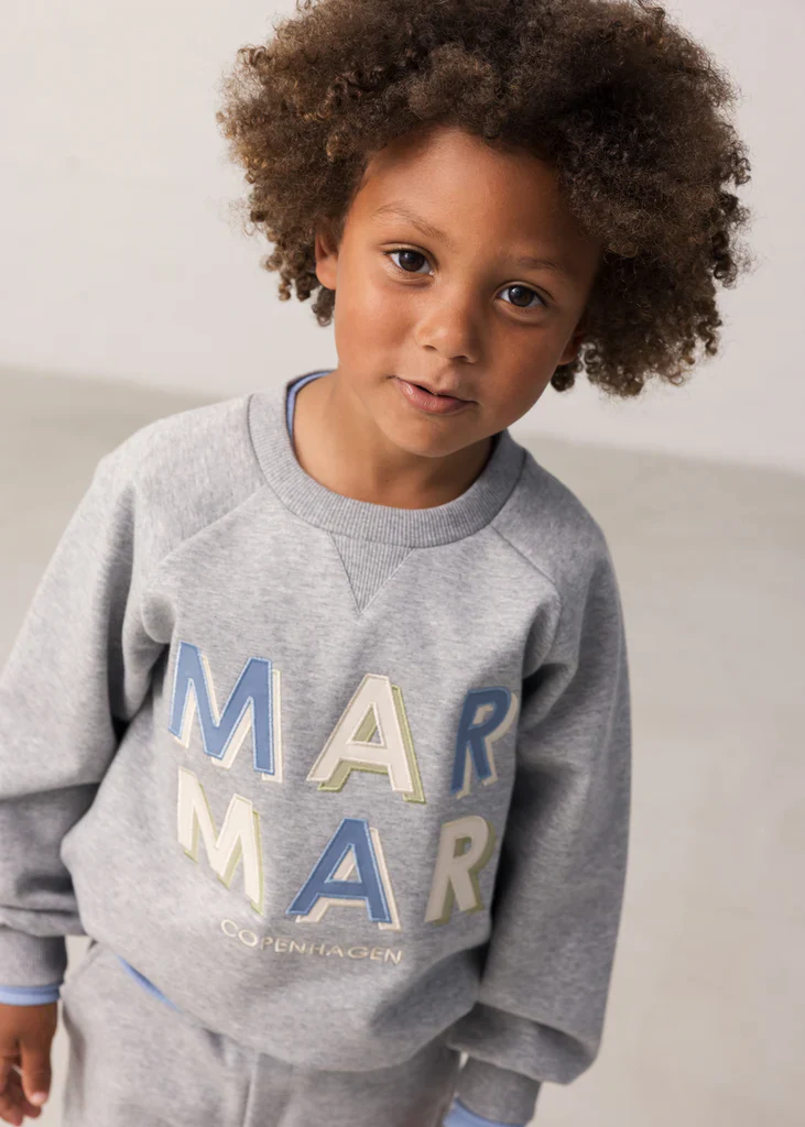 MARMAR COPENHAGEN GREY/BLUE LOGO SWEATSHIRT [FINAL SALE] - Image 3