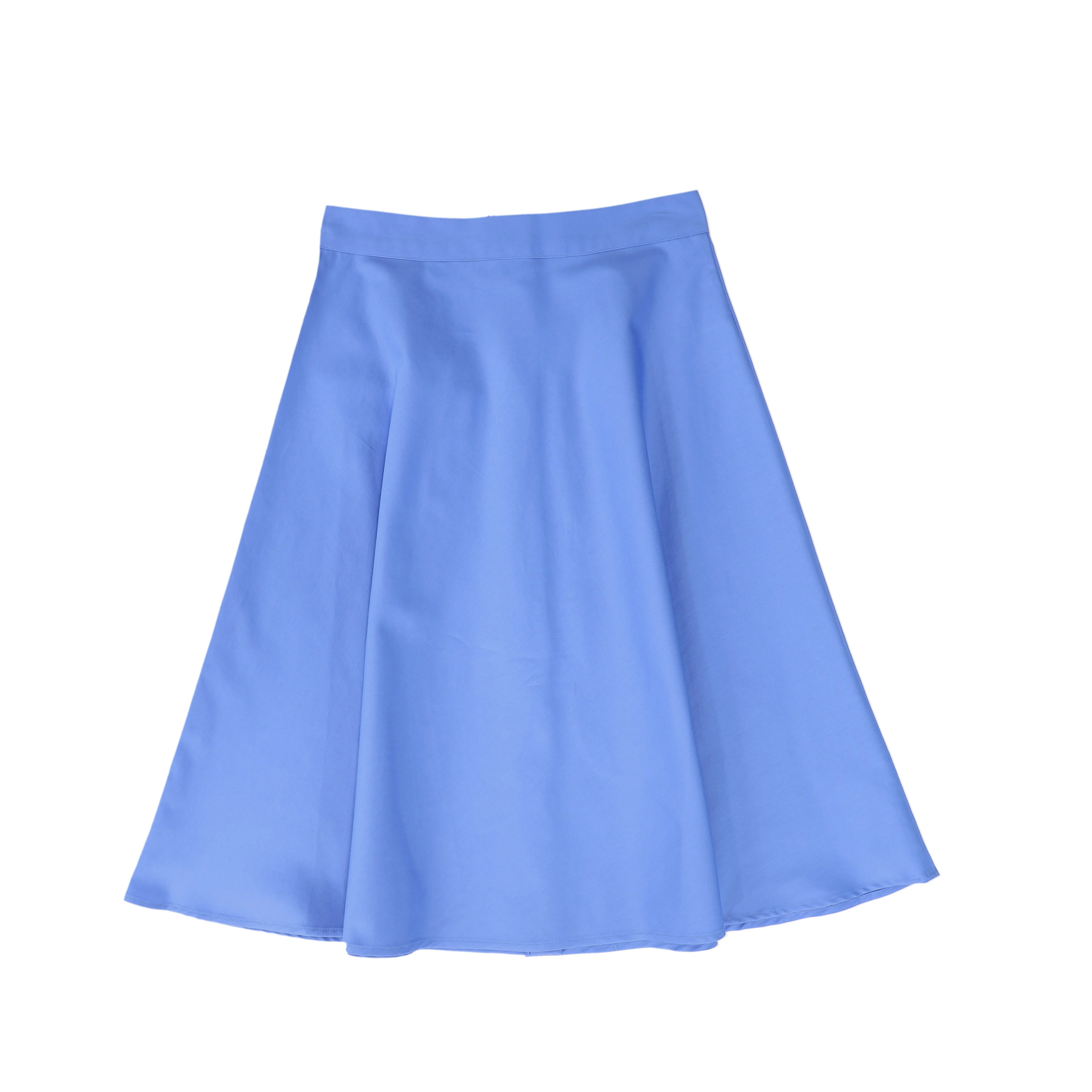 MISS BLUMARINE OXFORD BLUE BUTTON MIDI SKIRT [FINAL SALE] - Image 2