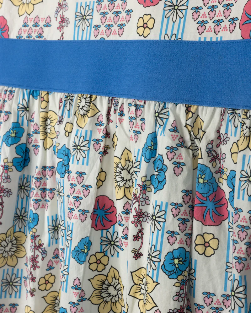ONE CHILD ROYAL BLUE FLORAL COLLAR DRESS [FINAL SALE] - Image 2