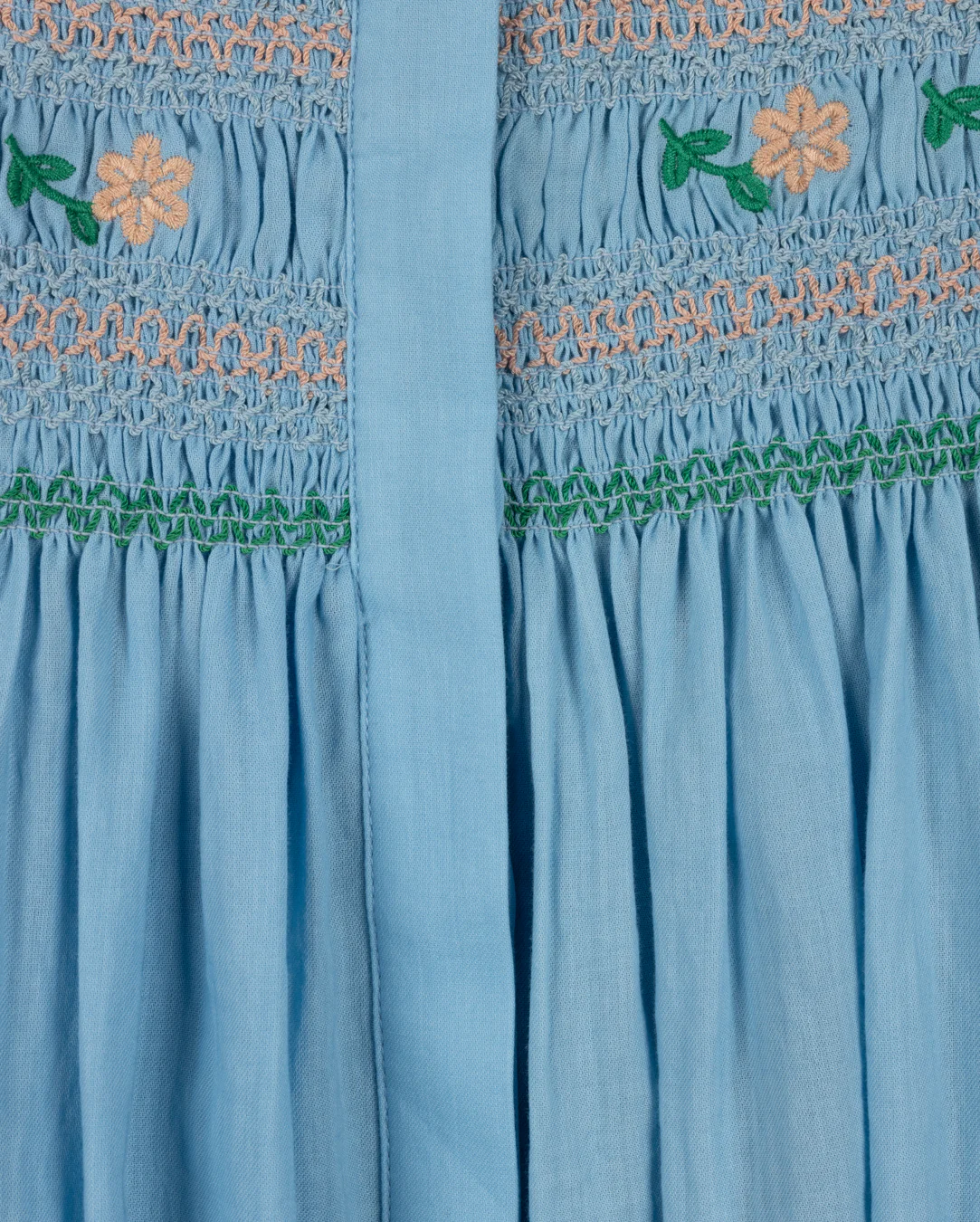 PAPILLON BLUE EMBROIDERED SMOCK DRESS [FINAL SALE] - Image 2