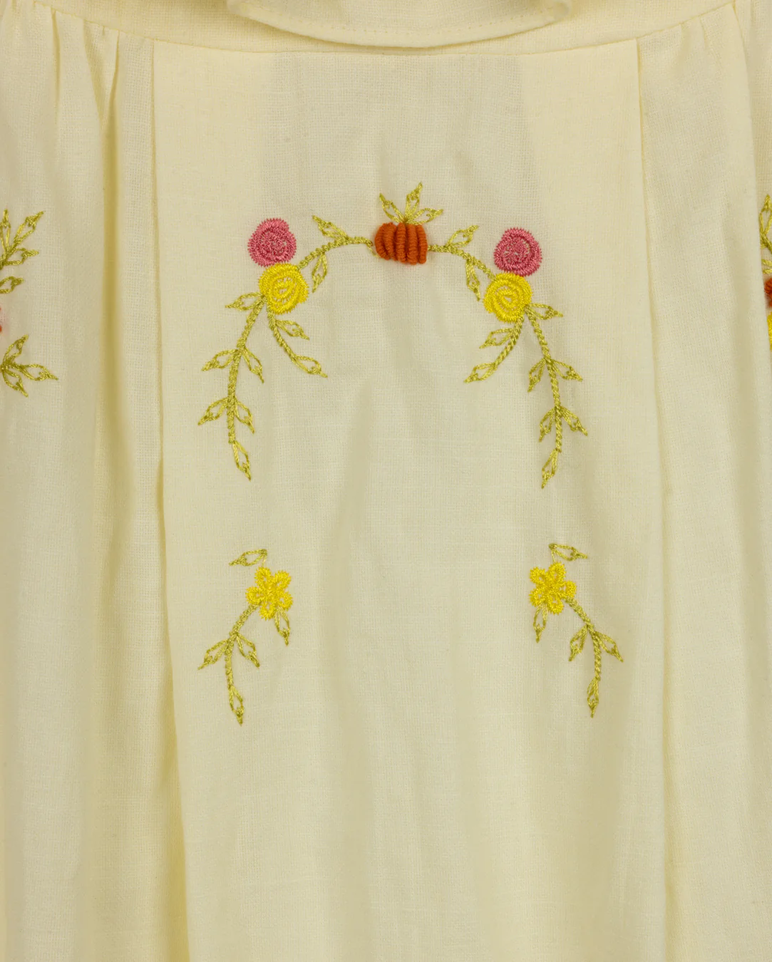 PAPILLON YELLOW TEXTURED RUFFLE COLLAR DRESS [FINAL SALE] - Image 2