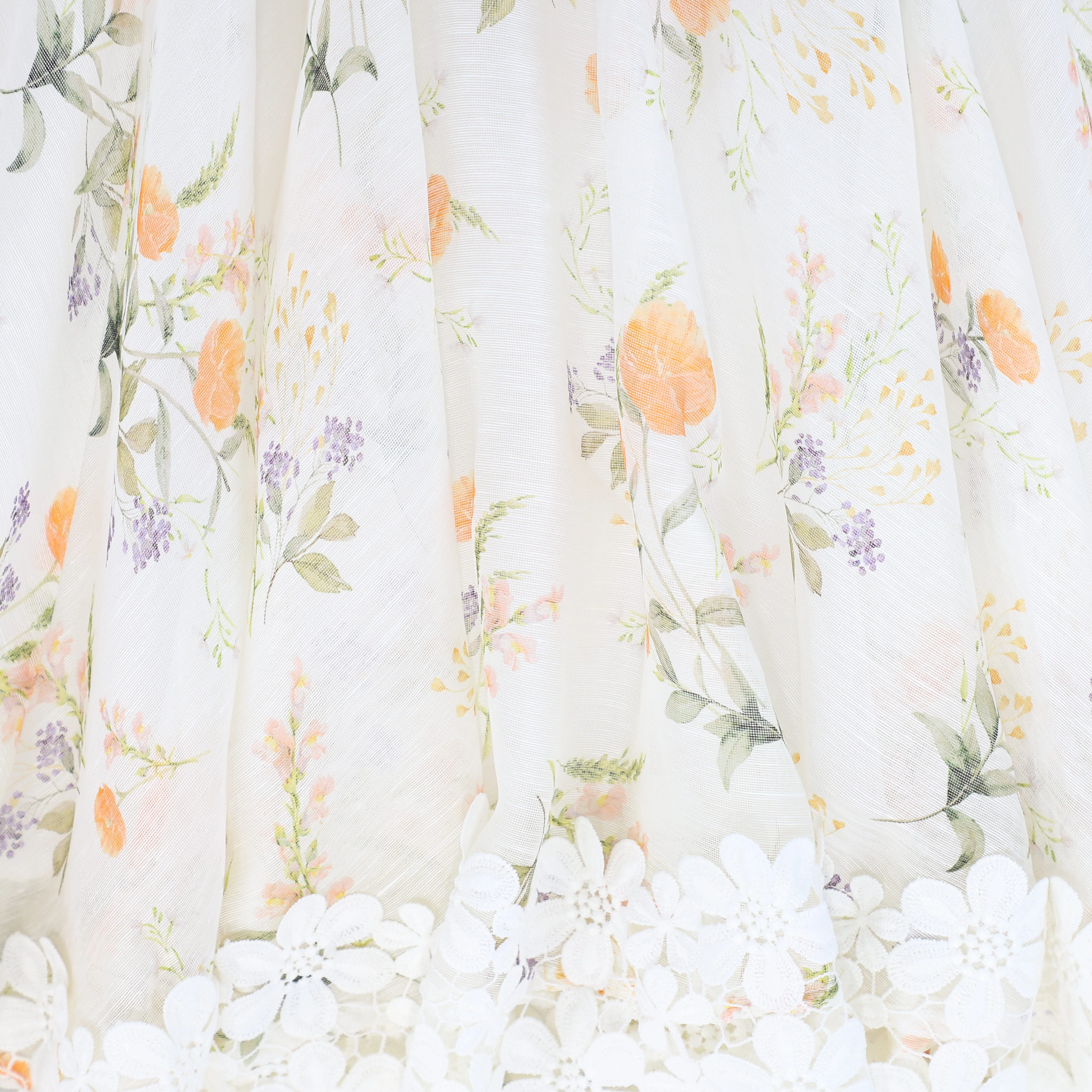 PETITE AMALIE WHITE FLORAL WAISTED SKIRT [FINAL SALE] - Image 2