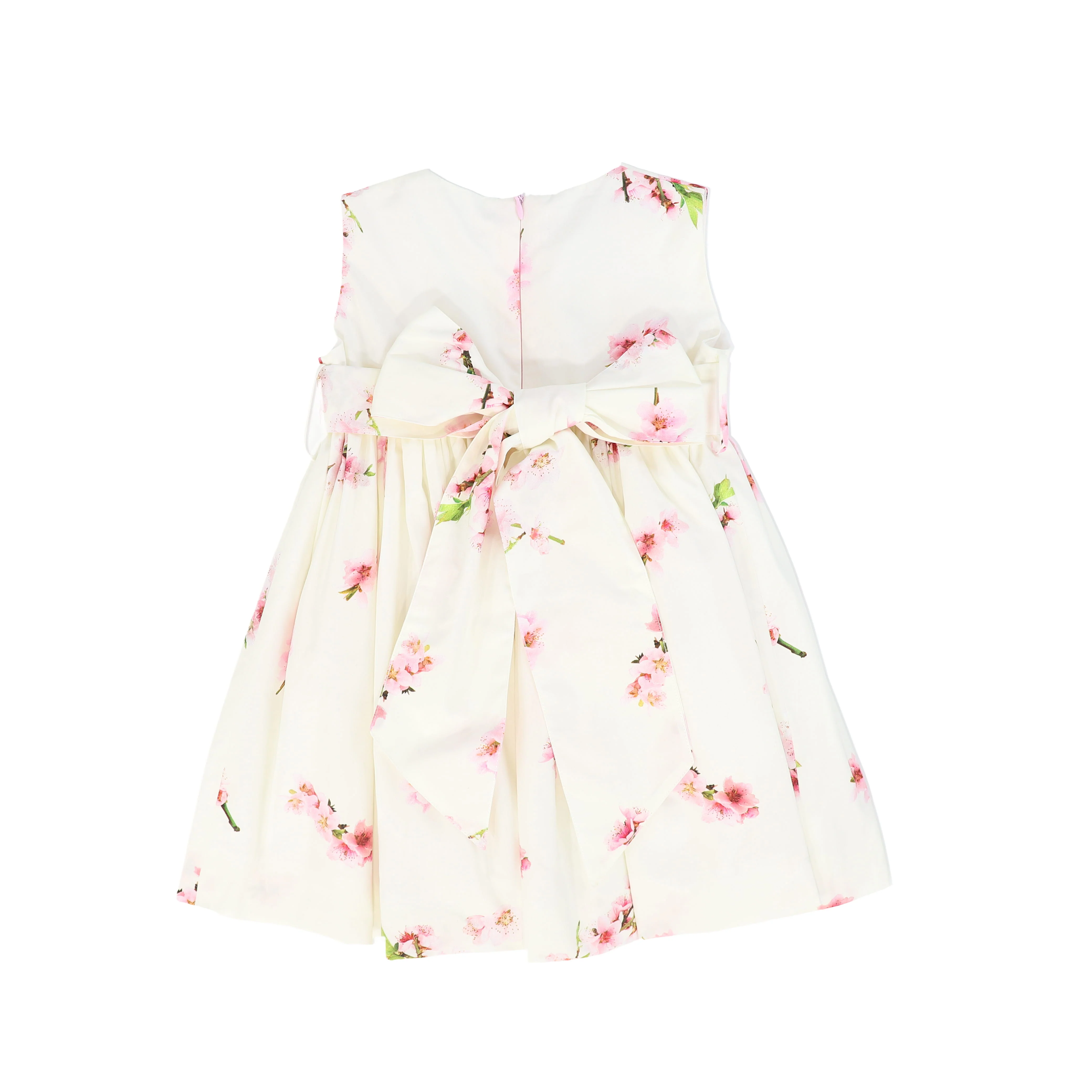 PHI CREAM/PINK FLORAL BLOSSOM DOUBLE BOW DRESS [FINAL SALE] - Image 2