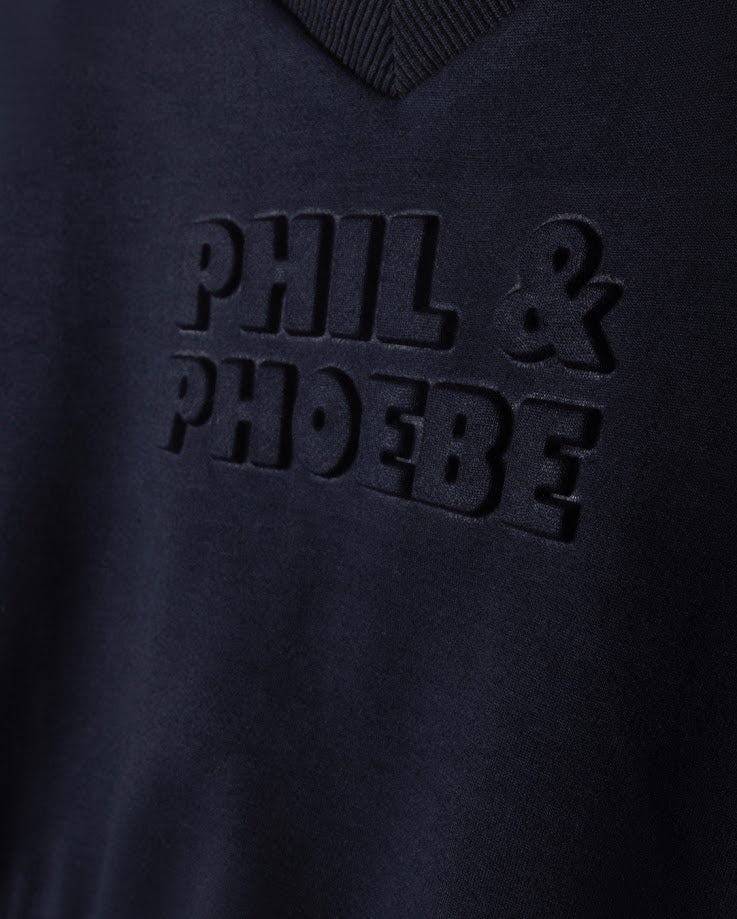 PHIL AND PHOEBE MID BLUE LOGO EMBOSSED VEST [FINAL SALE] - Image 2