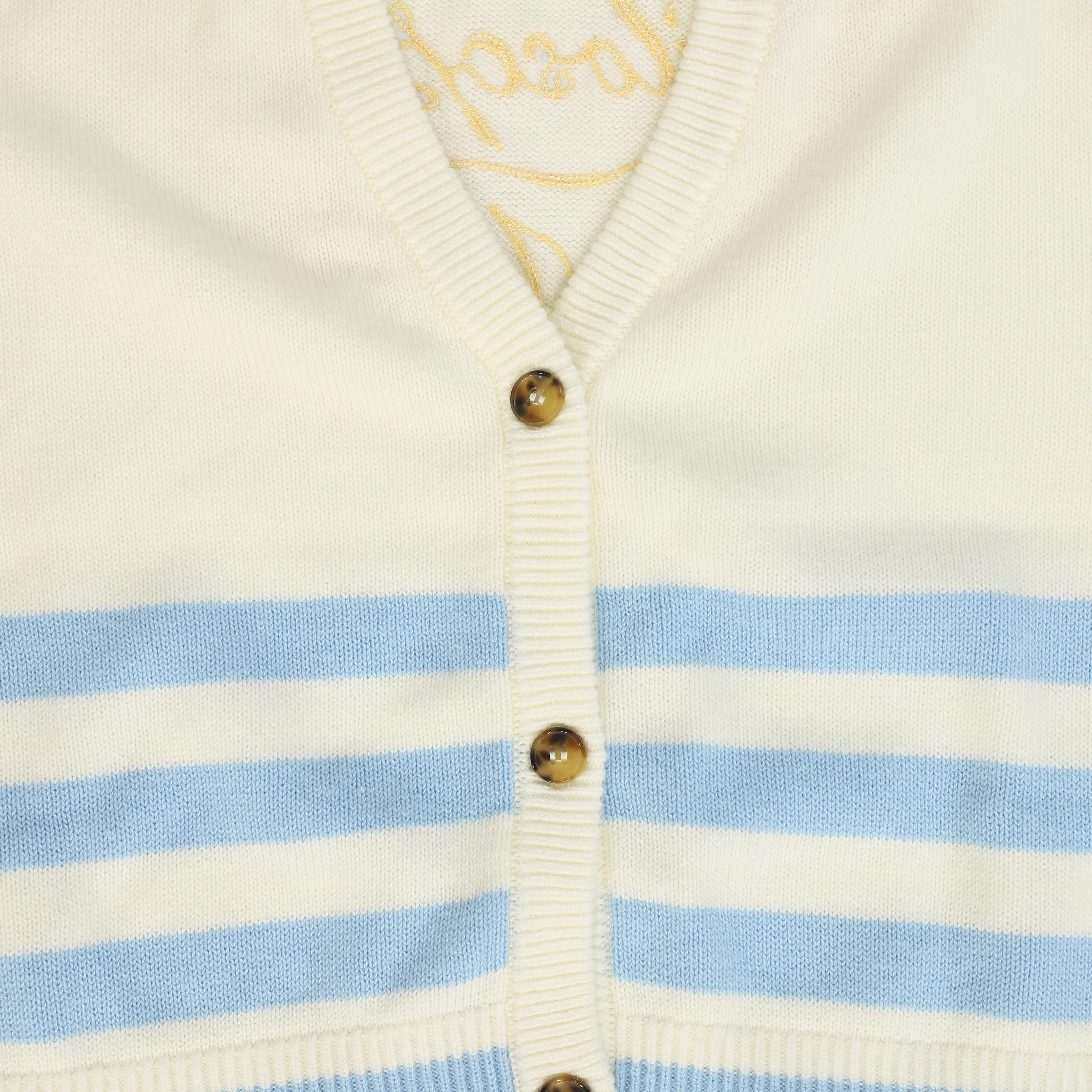 PHILOSOPHY CREAM/BLUE STRIPED CARDIGAN [FINAL SALE] - Image 3