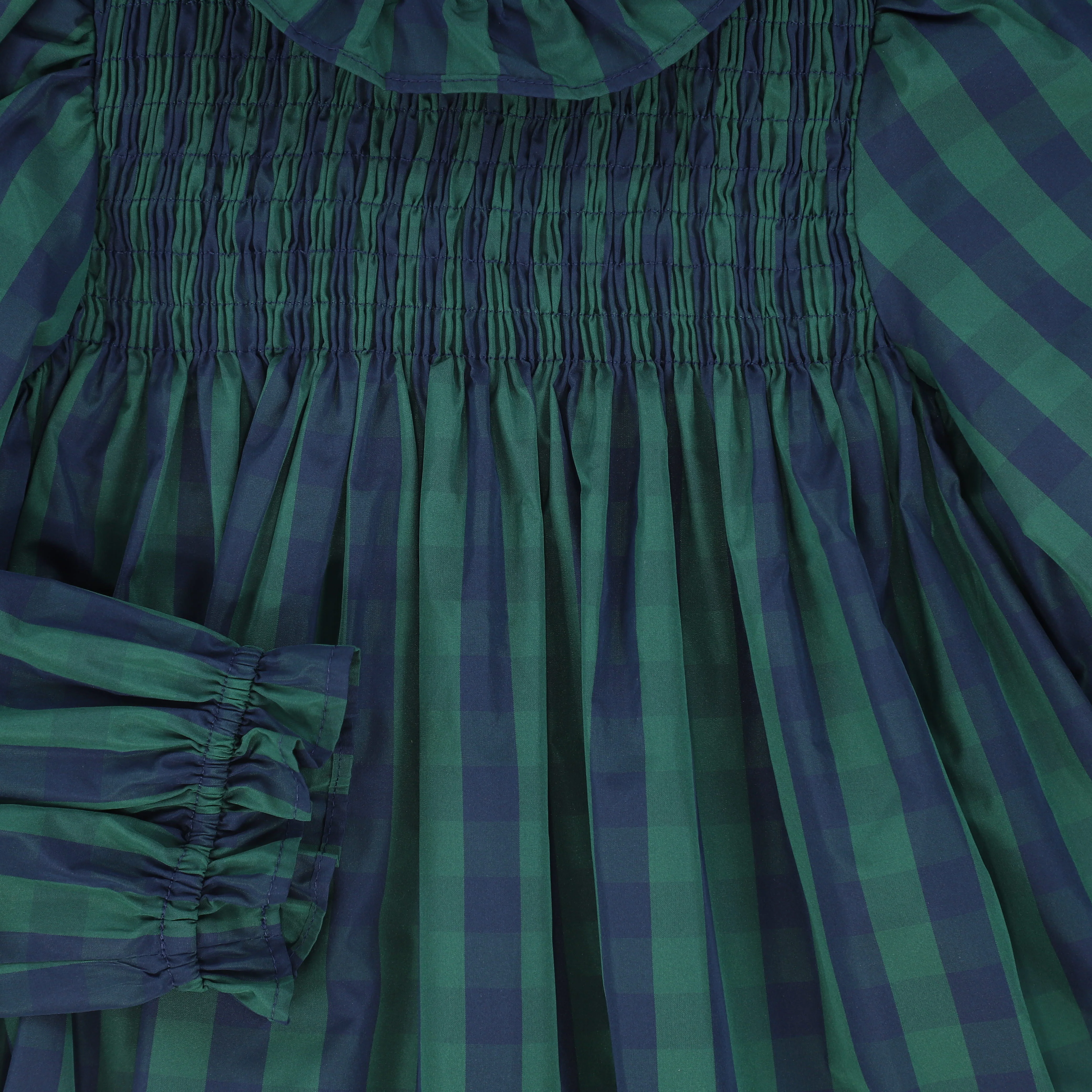 PICCOLA LUDO NAVY/GREEN STRIPE SMOCK DRESS [FINAL SALE] - Image 3