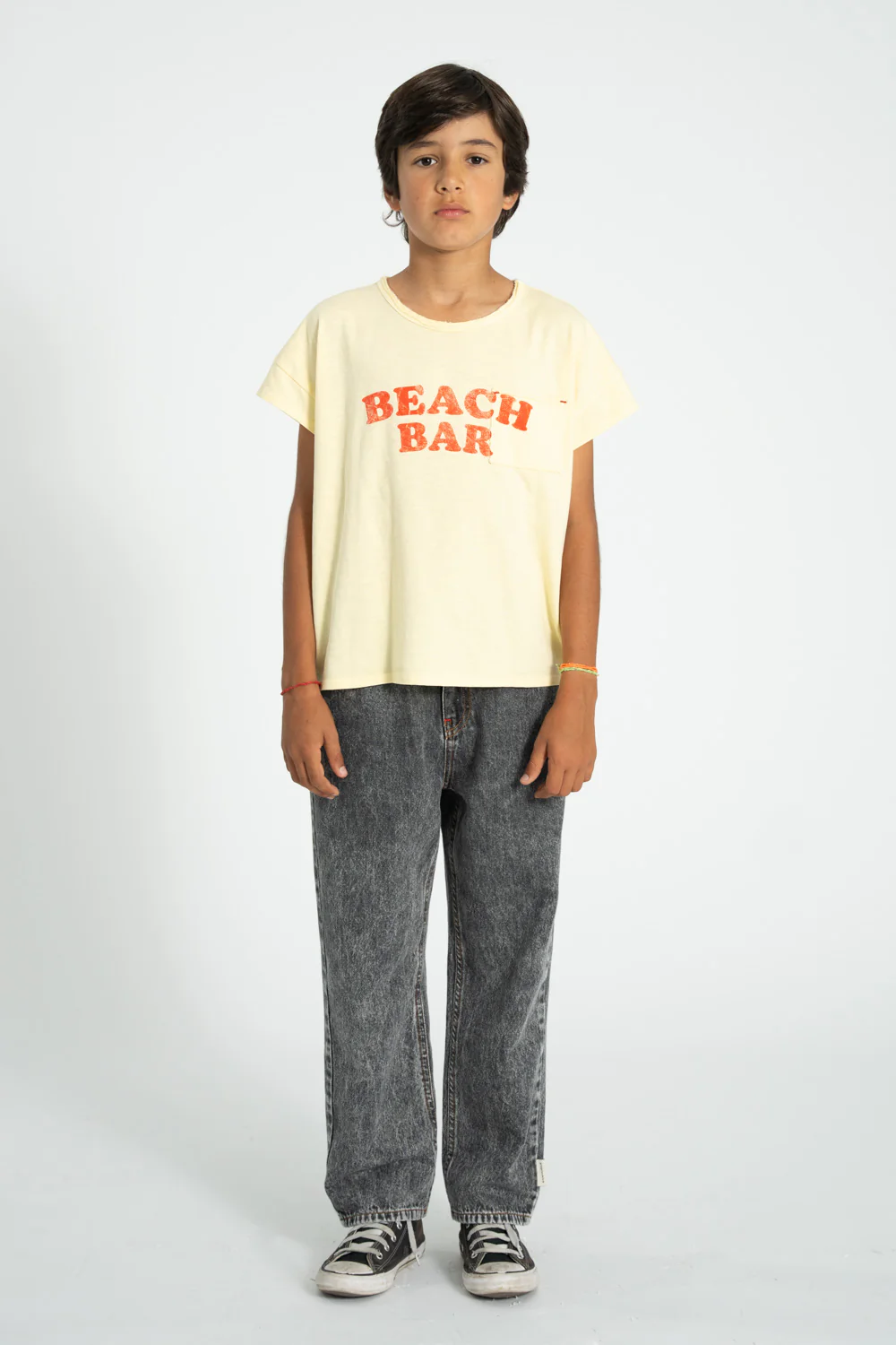 PIUPIUCHICK PALE YELLOW WORDED T-SHIRT [FINAL SALE] - Image 3