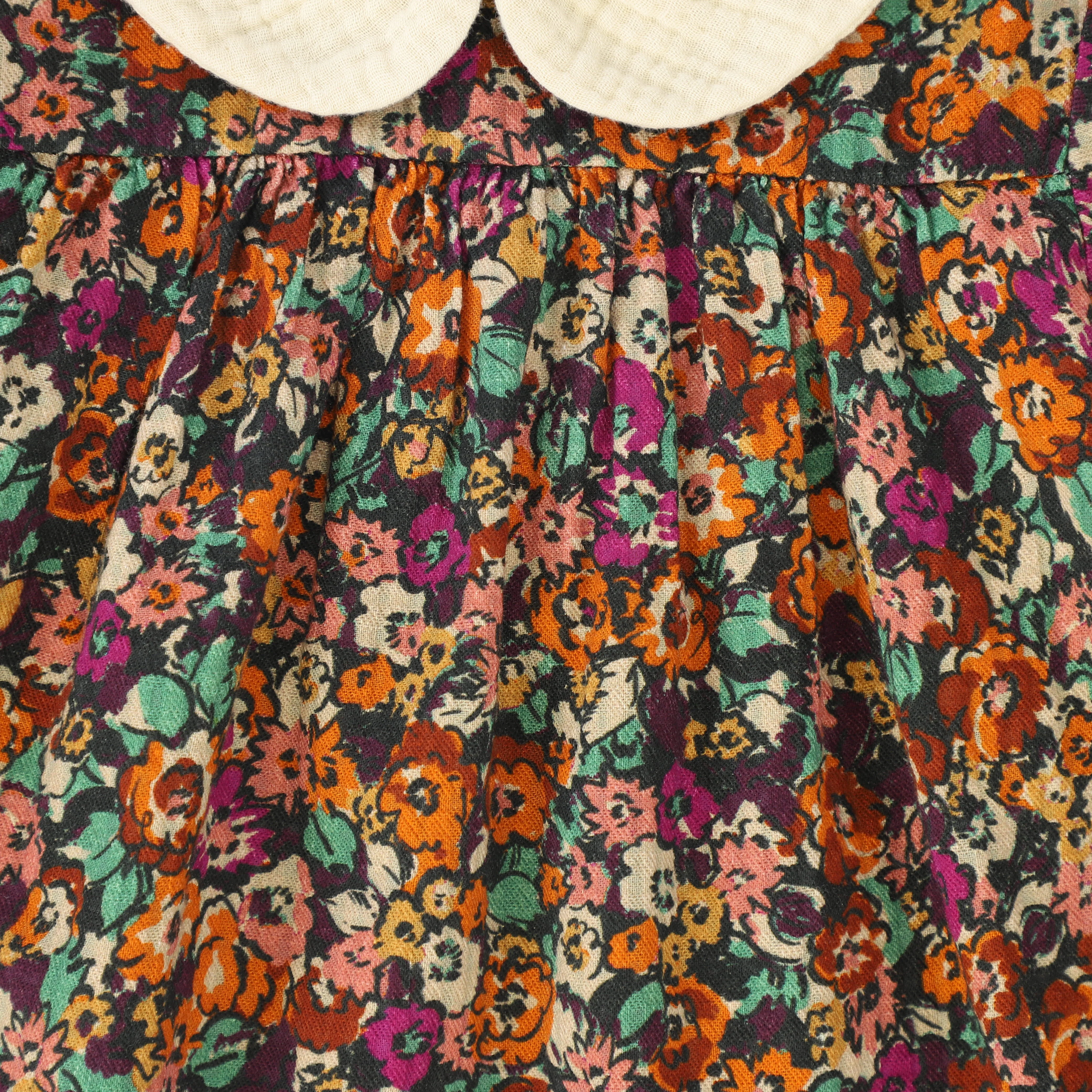PIUPIUCHICK RUST FLORAL COLLAR DRESS [FINAL SALE] - Image 2