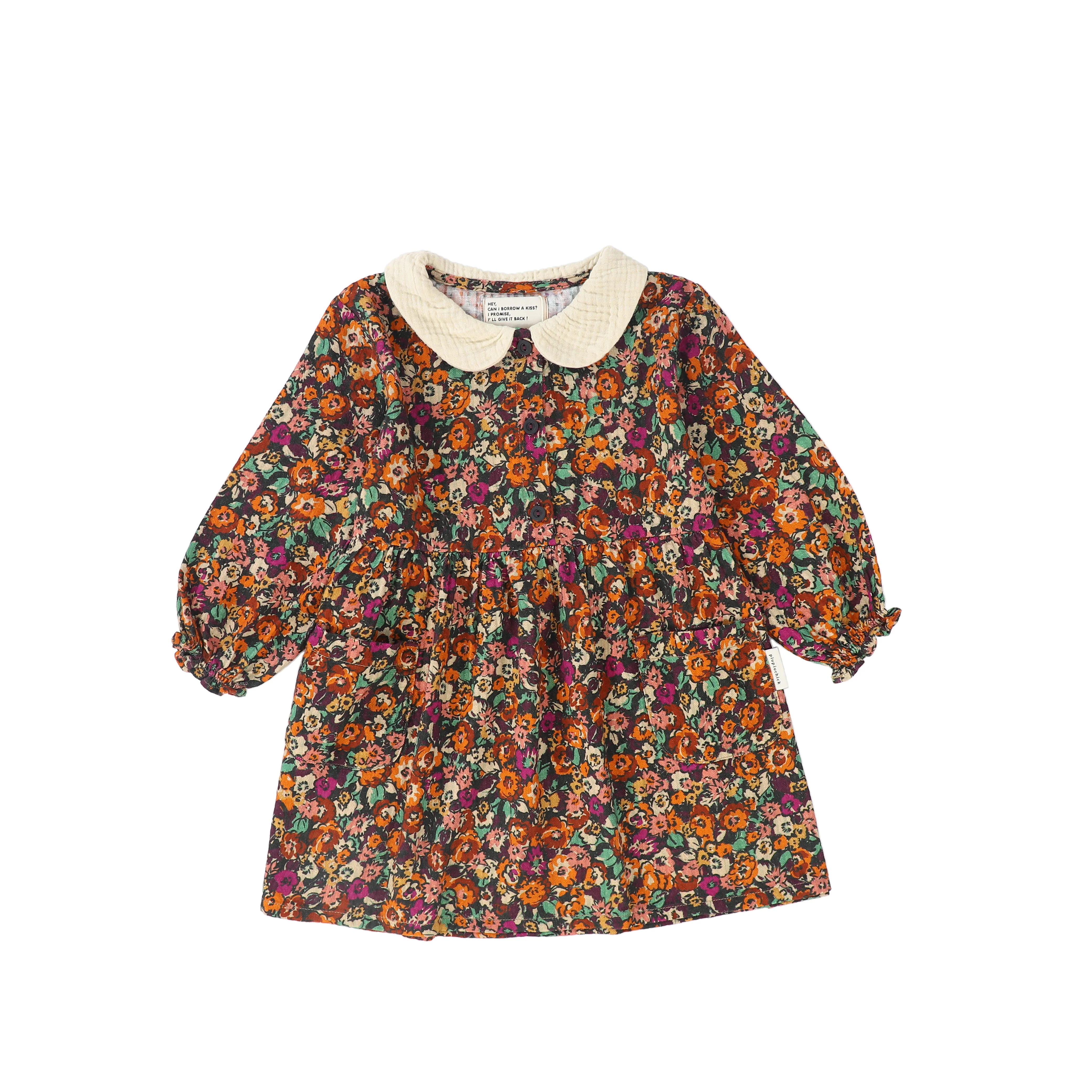 PIUPIUCHICK RUST FLORAL COLLAR DRESS [FINAL SALE] - Image 3