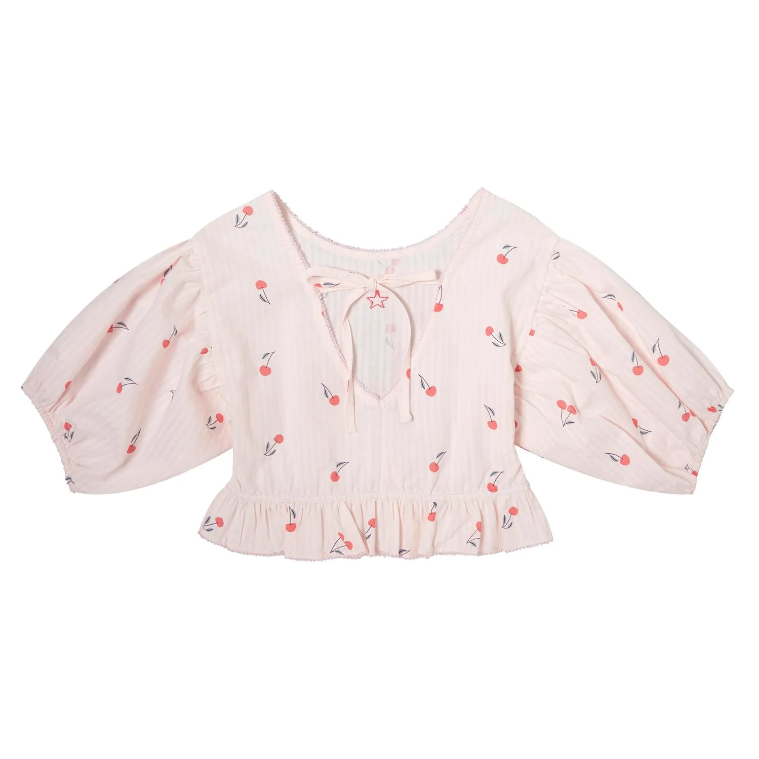 TOCOTO VINTAGE PINK CHERRY PRINTED TOP [FINAL SALE] - Image 2