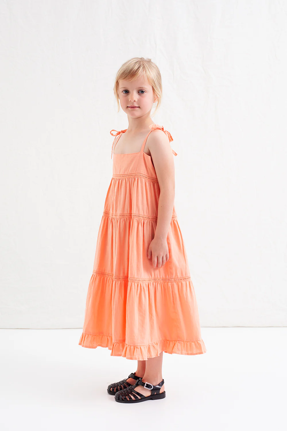 TOCOTO VINTAGE SALMON TIERED STRAP JUMPER [FINAL SALE] - Image 2
