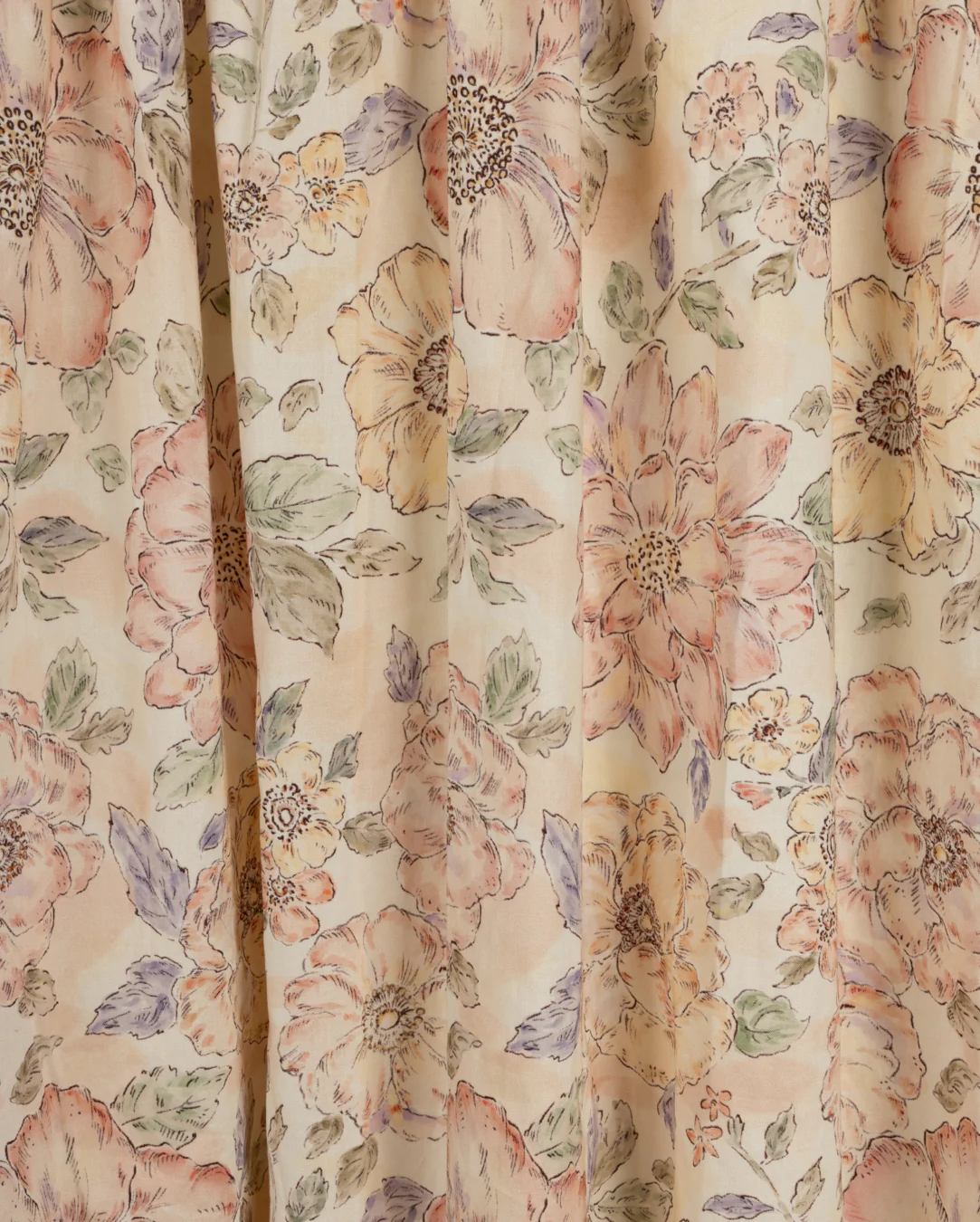TUSTELLO PALE PINK FLORAL GATHERED WAIST SKIRT [FINAL SALE] - Image 2
