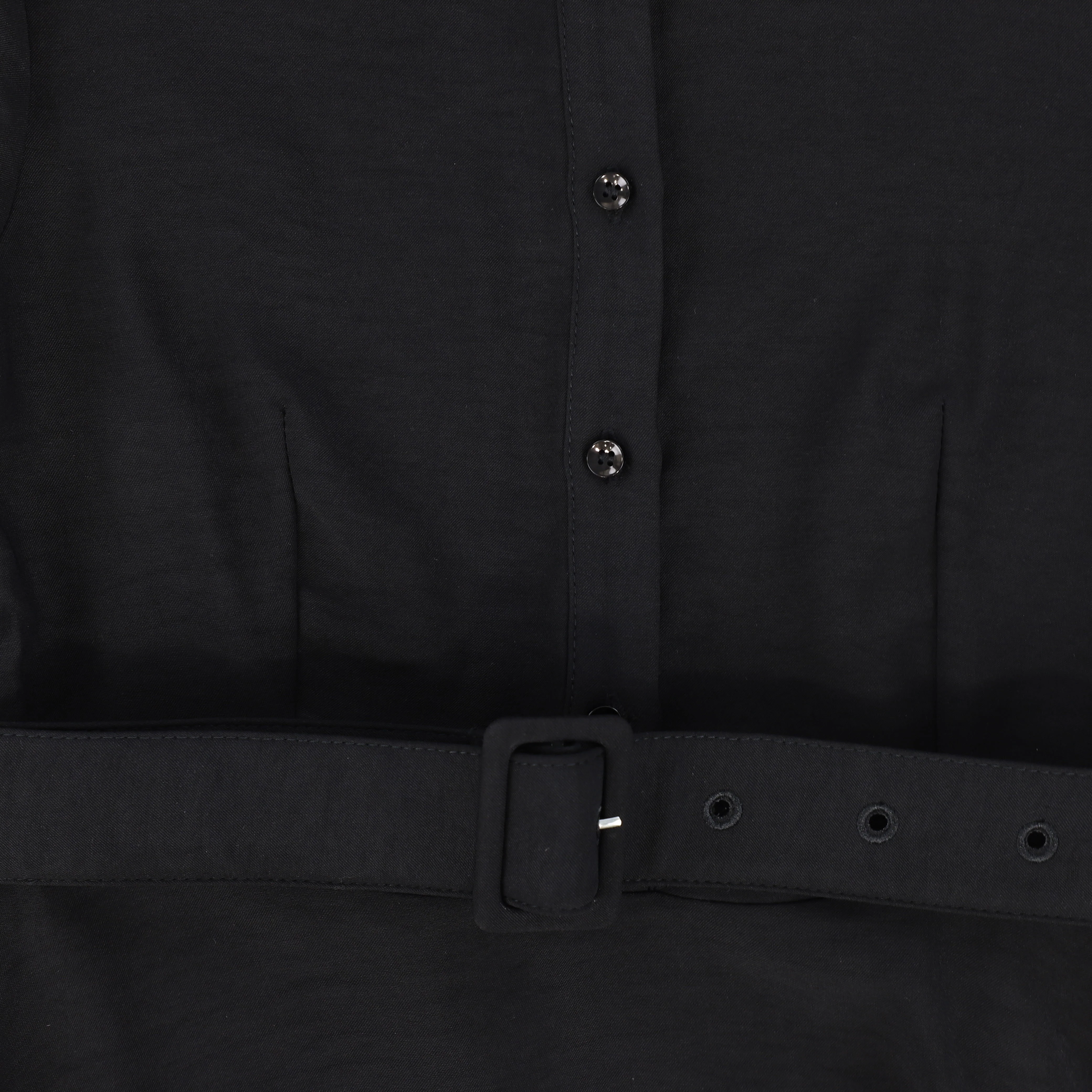 Valentina Black Belted Collar Dress [FINAL SALE] - Image 2