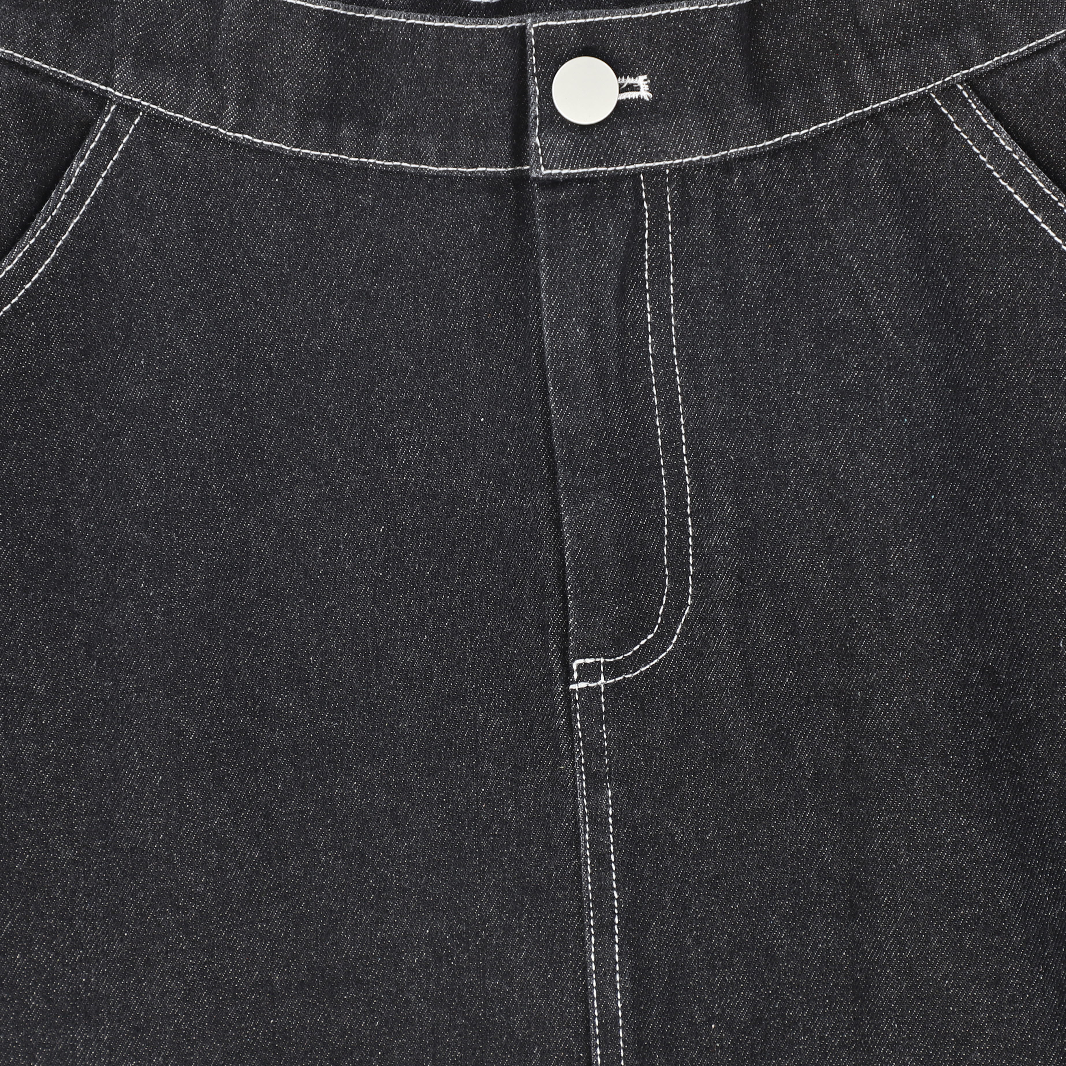 VALENTINA BLACK DENIM FLY FRONT DENIM SKIRT [FINAL SALE] - Image 3
