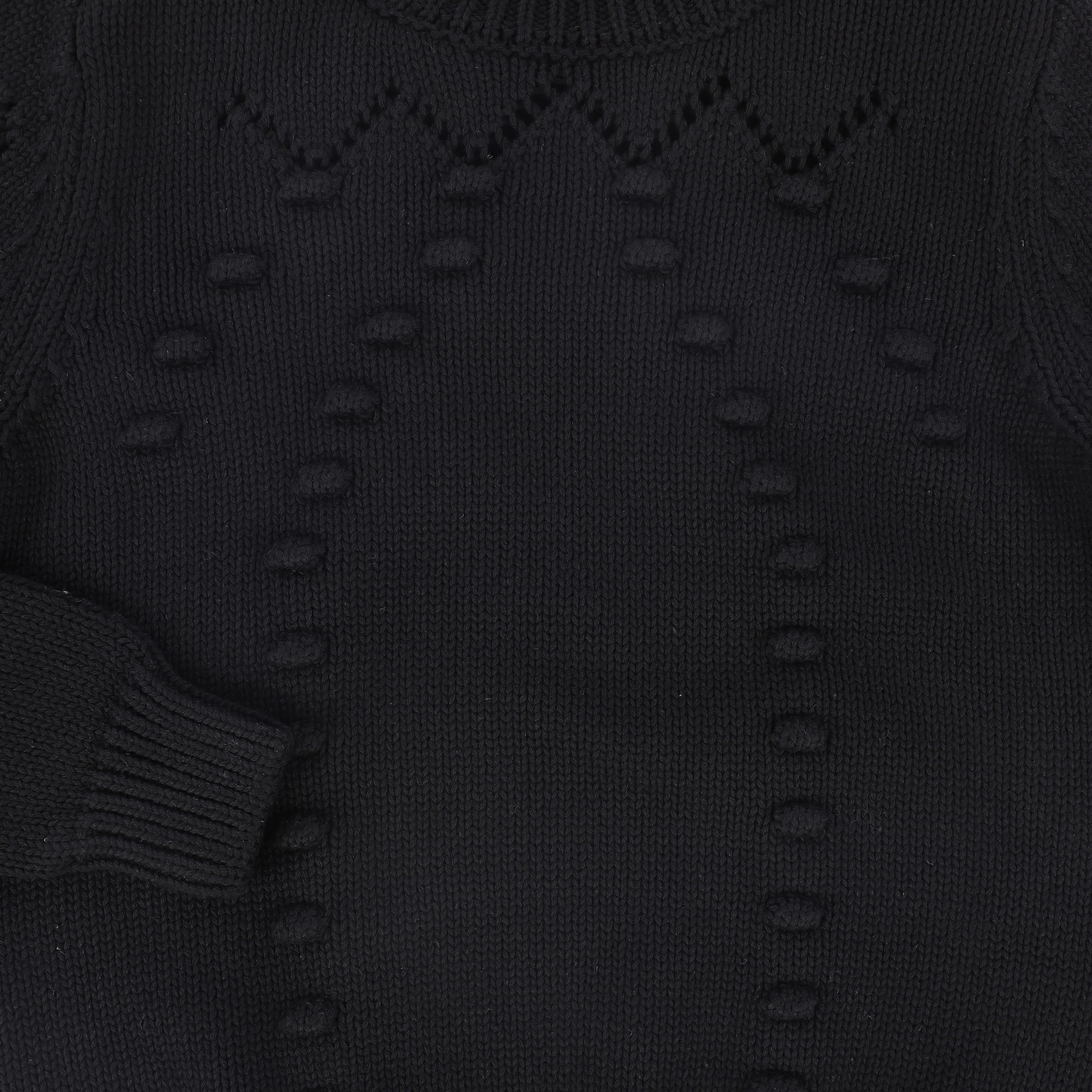 VALENTINA BLACK HEATHERED POM POM SWEATER [FINAL SALE] - Image 3