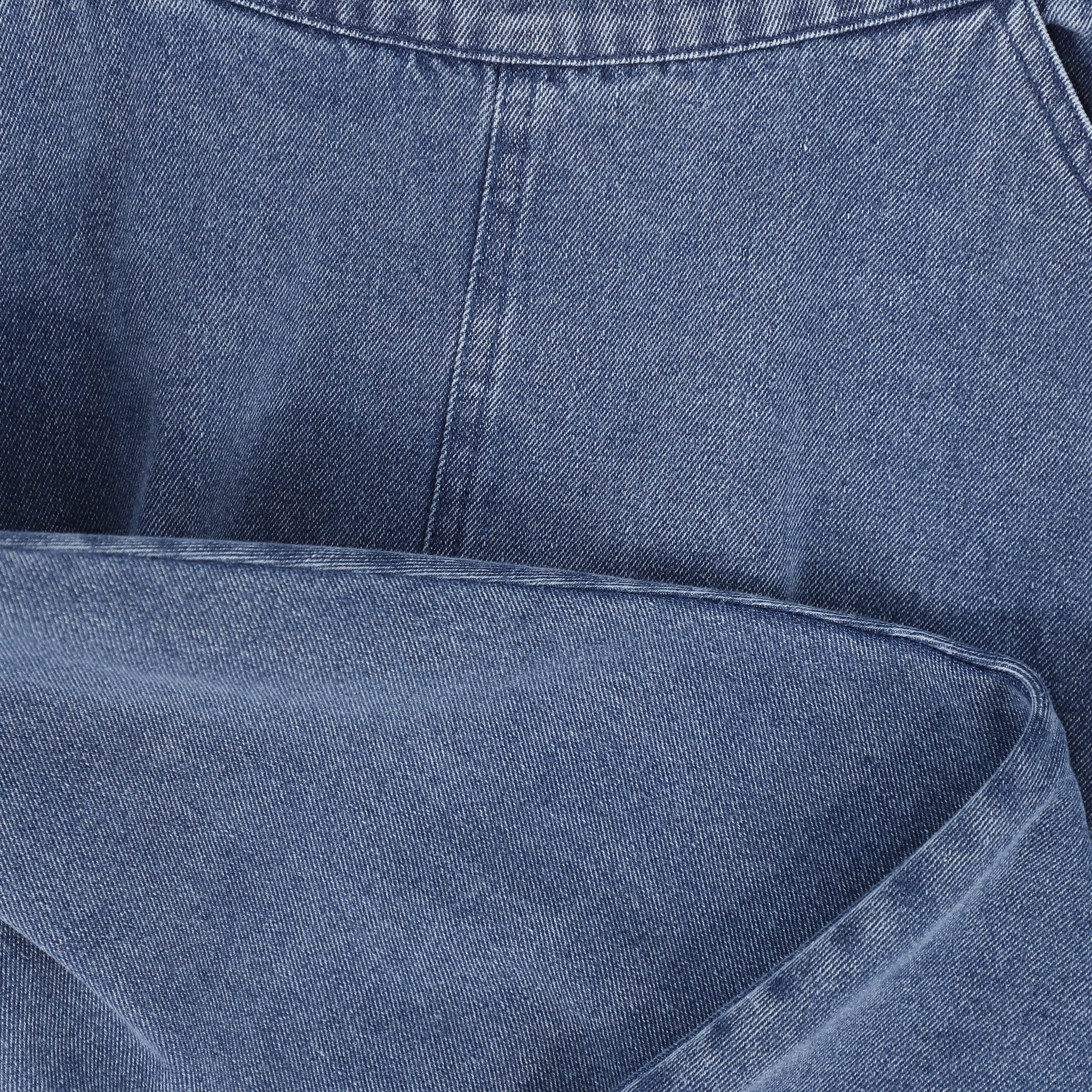 VALENTINA BLUE DENIM SIDE POCKET DENIM MAXI SKIRT [FINAL SALE] - Image 3