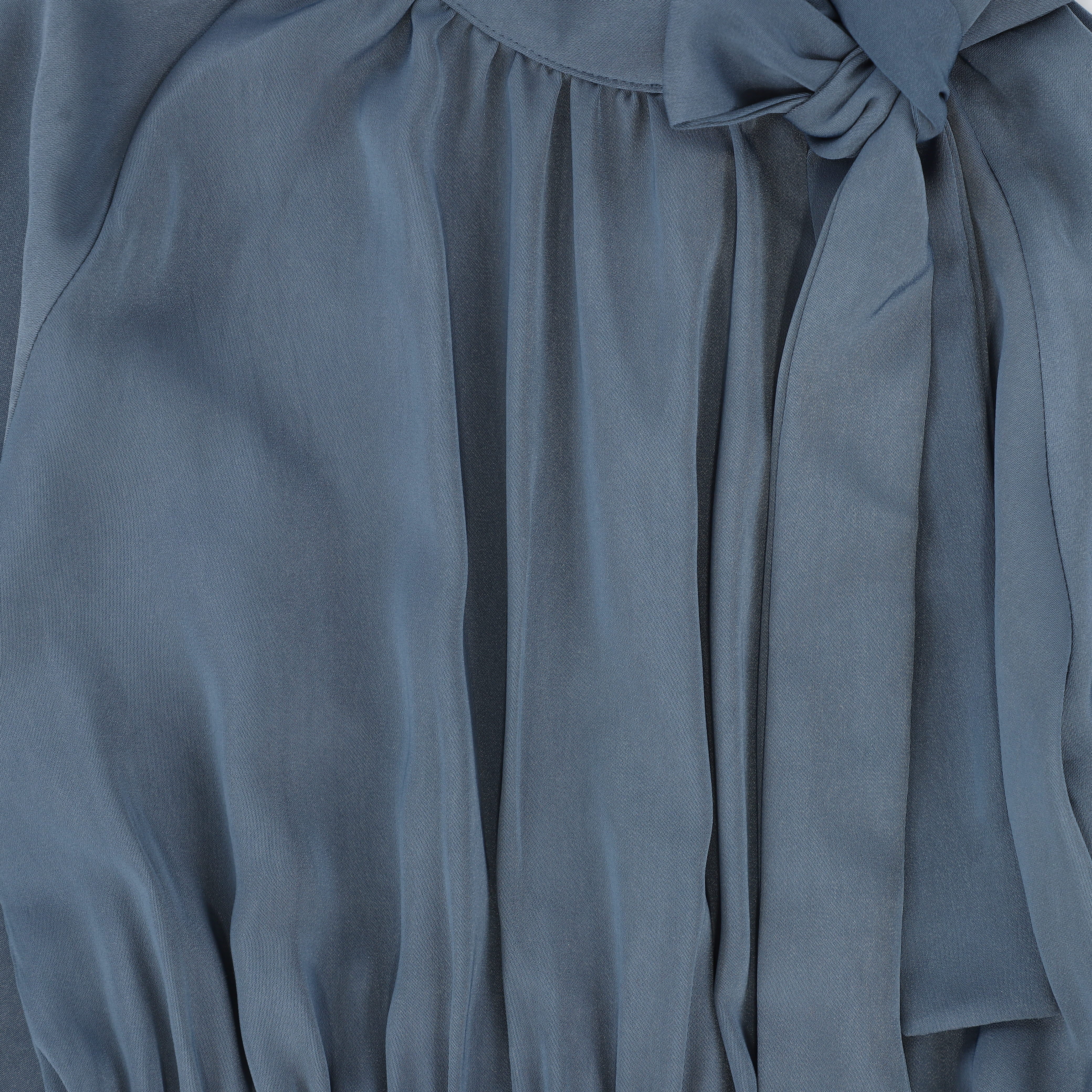 VALENTINA BLUE NECK TIE WAISTED DRESS [FINAL SALE] - Image 2