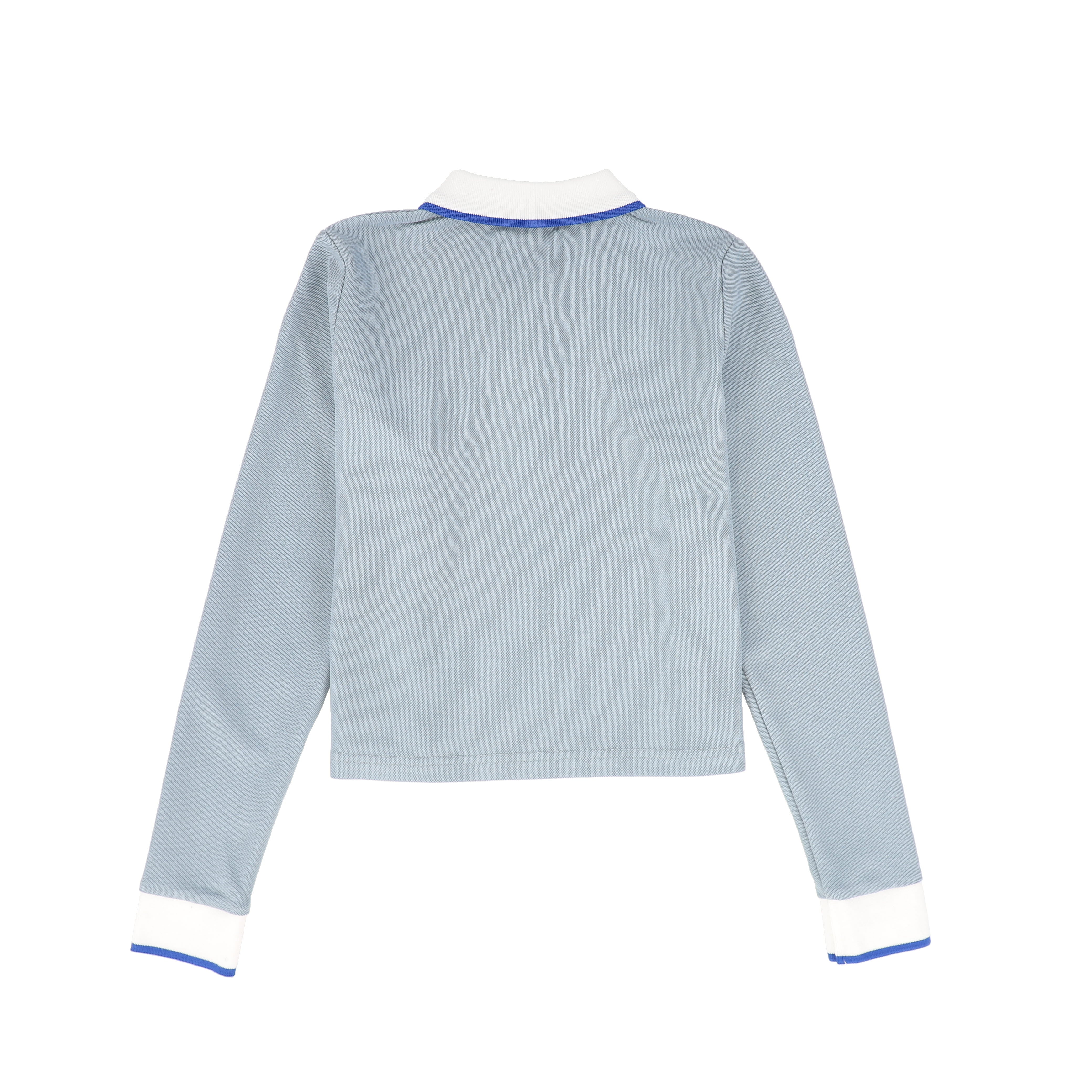 VALENTINA BLUE ZIPPER PIQUE POLO [FINAL SALE] - Image 2