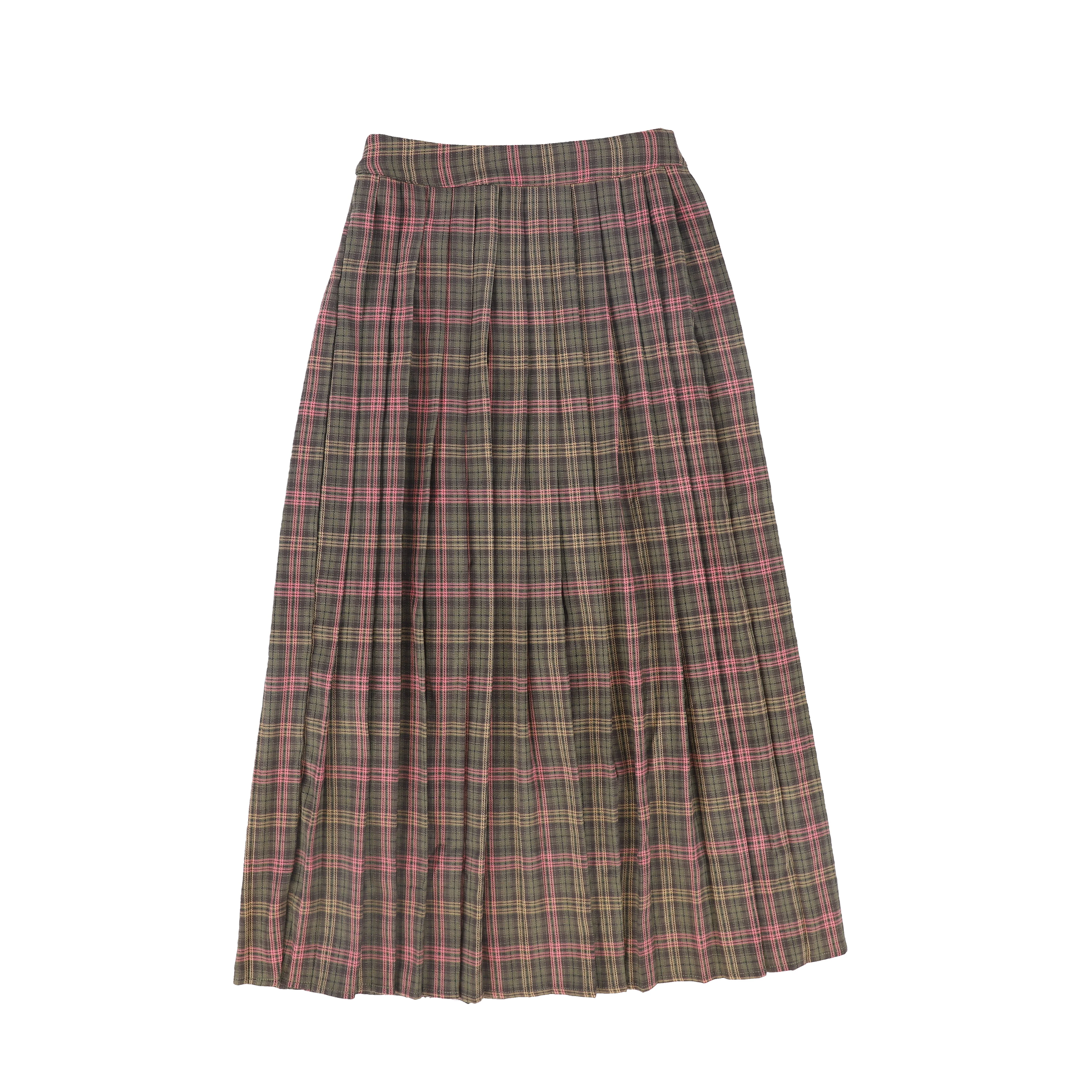 VALENTINA BROWN PLAID PLEAT MAXI SKIRT [FINAL SALE] - Image 2