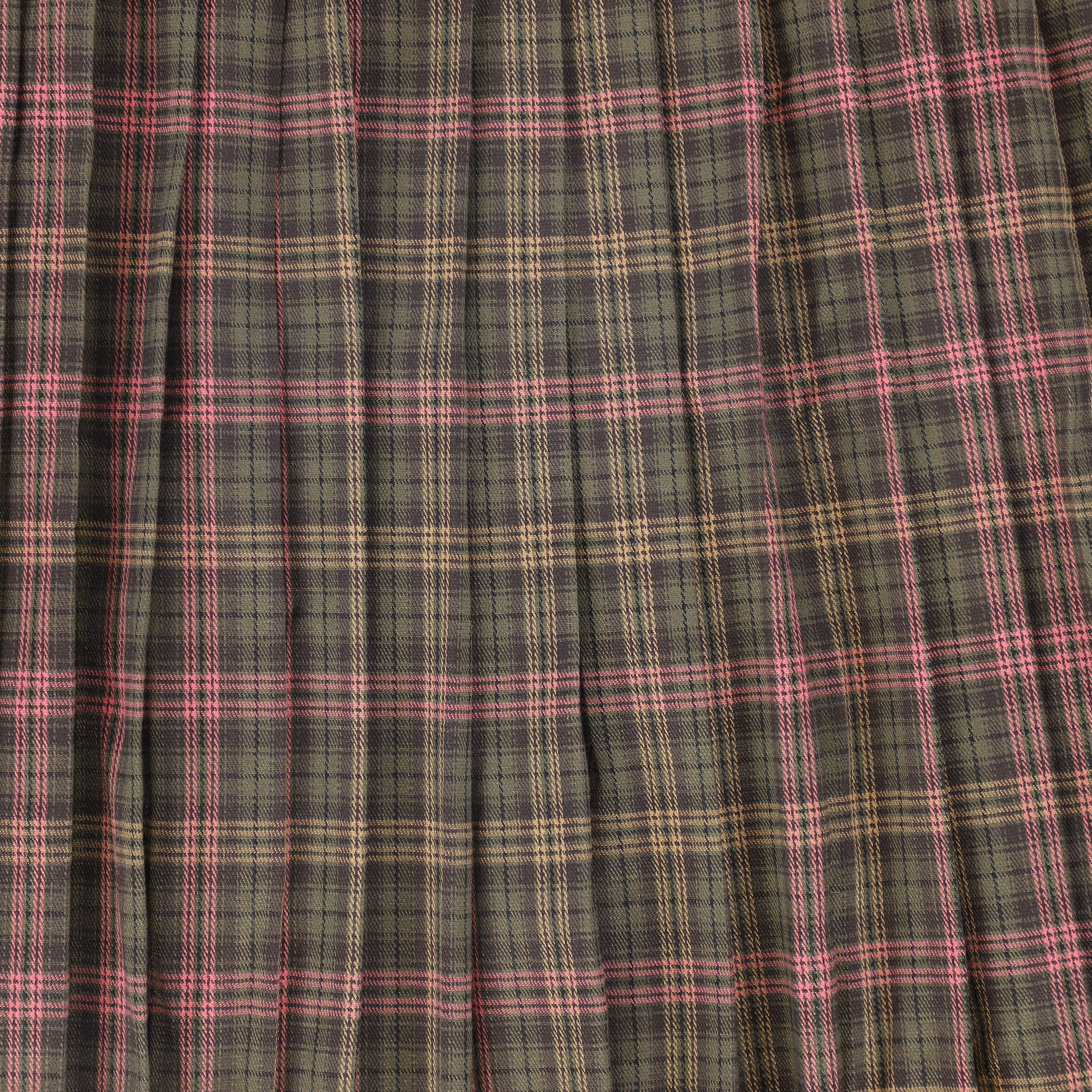 VALENTINA BROWN PLAID PLEAT MAXI SKIRT [FINAL SALE] - Image 3