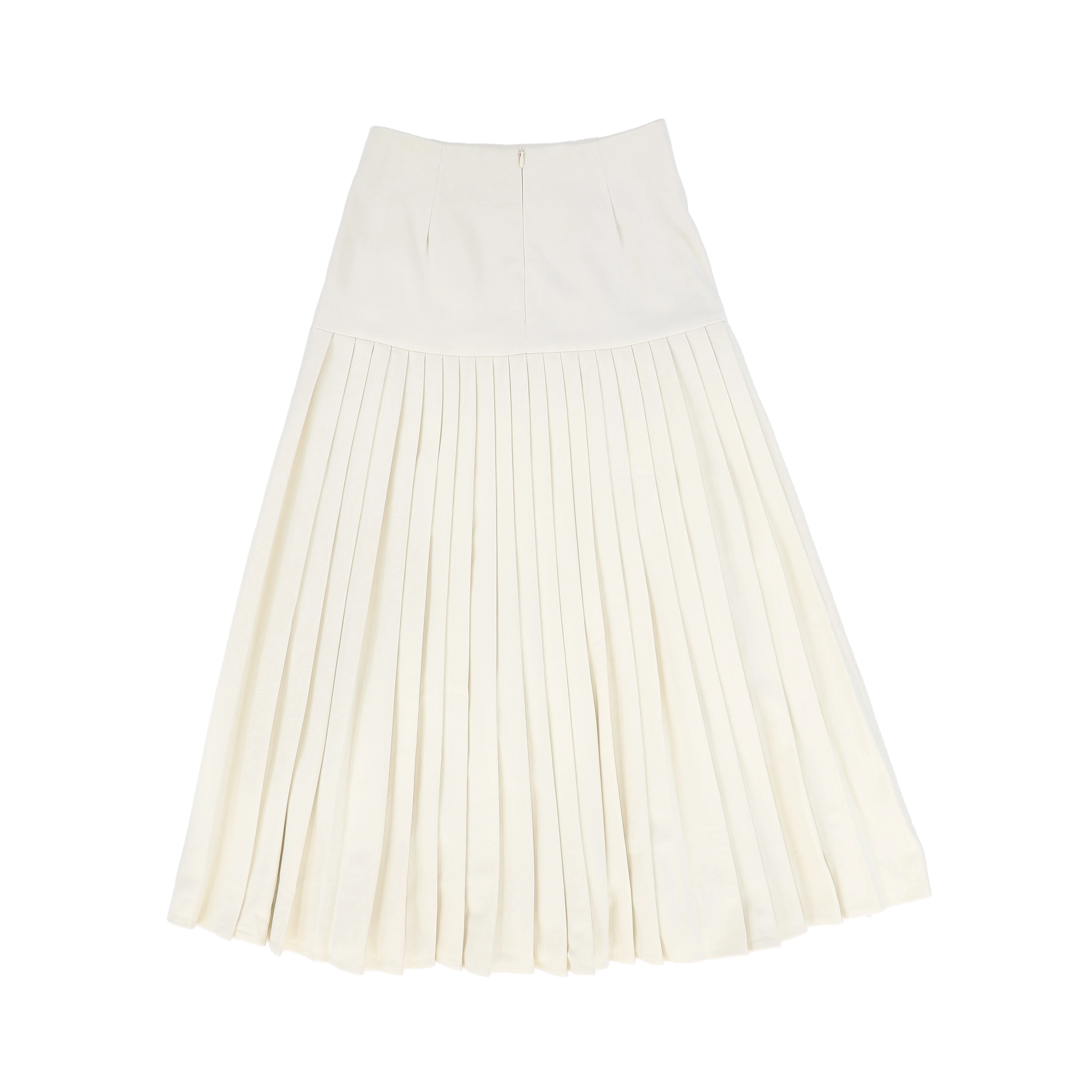 VALENTINA CREAM ACCORDION PLEATED PANEL SKIRT [FINAL SALE] - Image 2